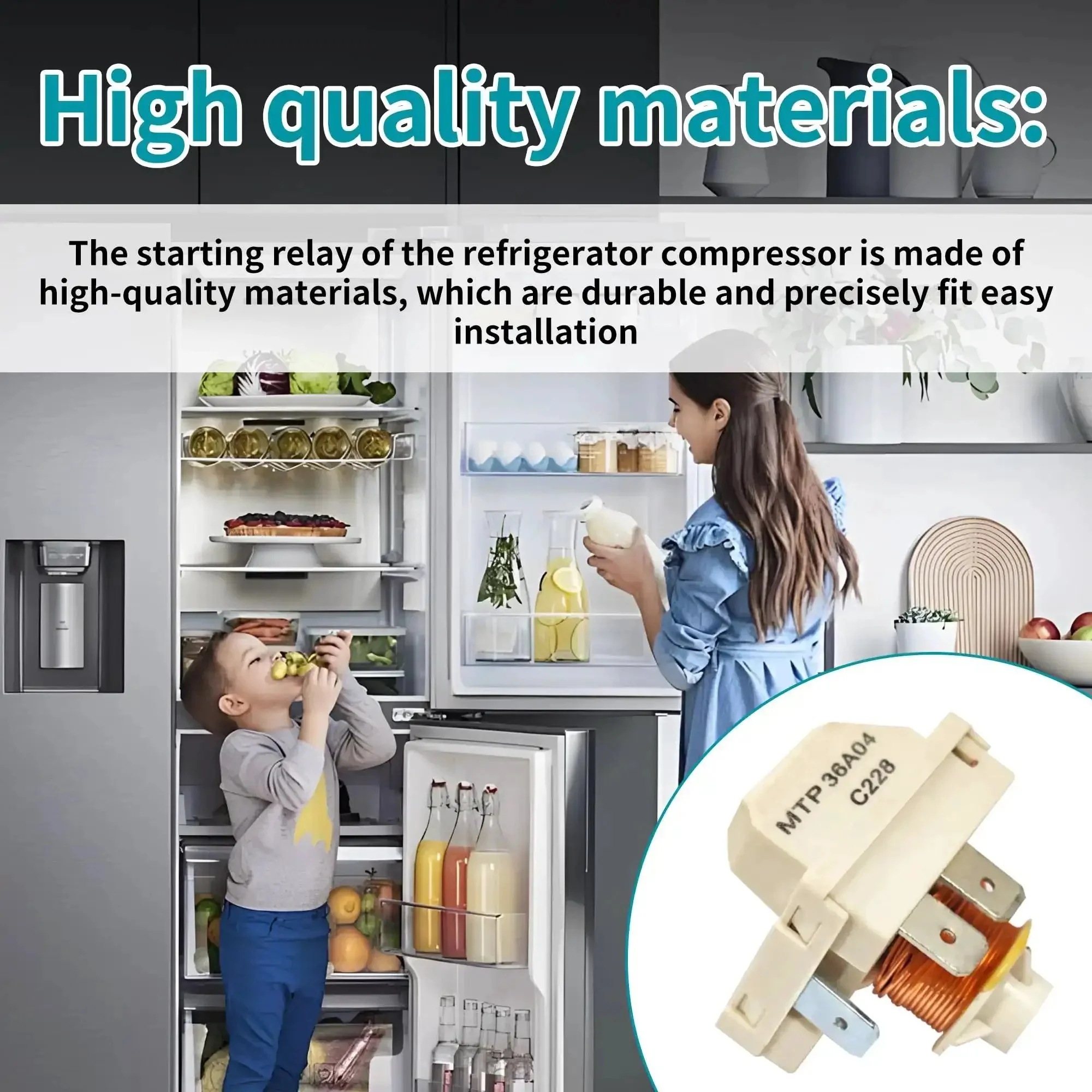 Refrigerator Compressor Start Relay Keeps Your Fridge Running Cool On Point Easy Install Prevents Overheating Boosts Cooling Reliability Durable High Quality Component For Reliable Fridge Operation And Energy Efficient Performance - Image 2