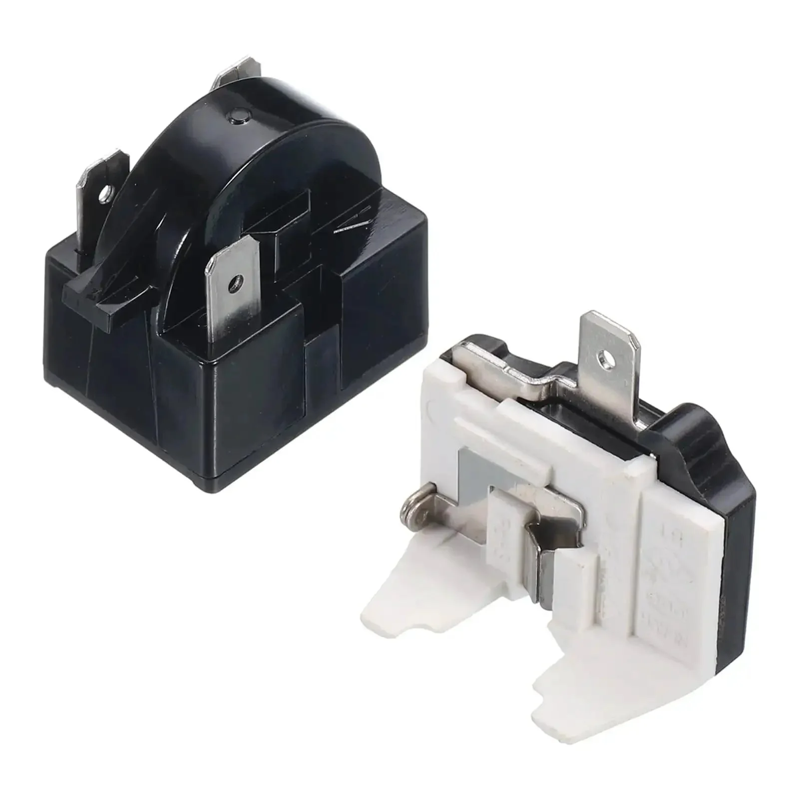 Refrigerator PTC Starter Relay With 3 Pin 4.7 Ohm Overload Protector, 1/2 HP, Plug And Play Hookup For Fridges And Beverage Freezers, Reliable Compressor Start And Motor Protection