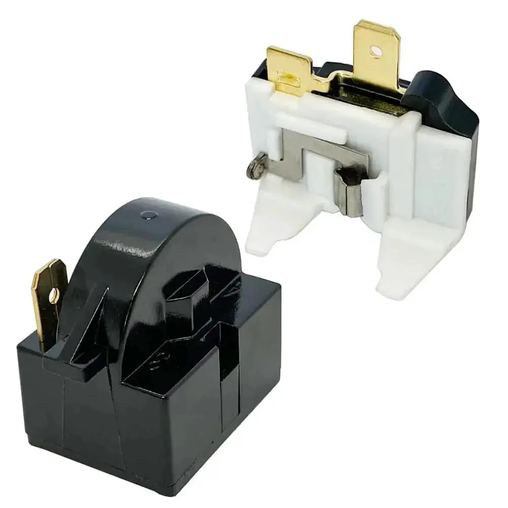 Refrigerator Starter PTC Start Relay 4.7 Ohm 1 Pin With 6750C0005P Overload Protector Replacement for LG and Vissani Mini Fridges Wine and Beer Coolers