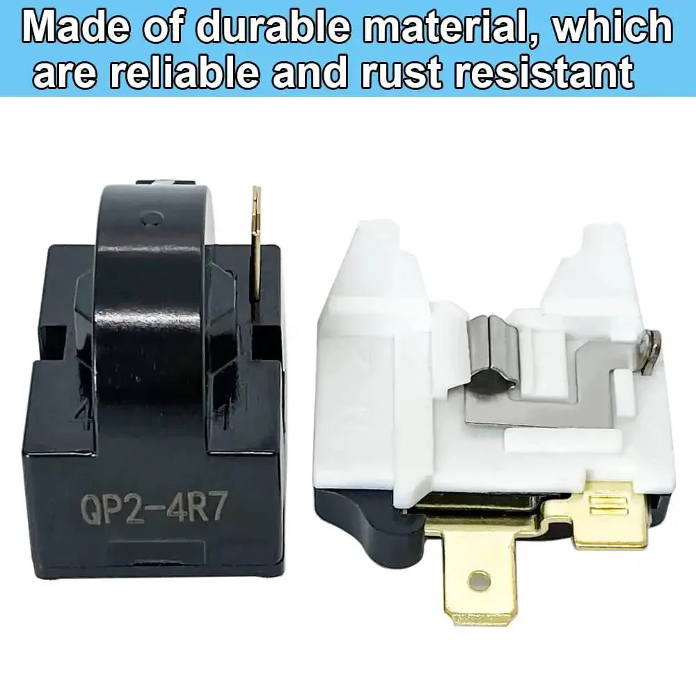 Refrigerator Starter PTC Start Relay 4.7 Ohm 1 Pin With 6750C0005P Overload Protector Replacement for LG and Vissani Mini Fridges Wine and Beer Coolers - Image 3