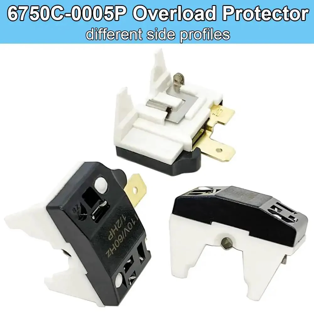 Refrigerator Starter PTC Start Relay 4.7 Ohm 1 Pin With 6750C0005P Overload Protector Replacement for LG and Vissani Mini Fridges Wine and Beer Coolers - Image 5