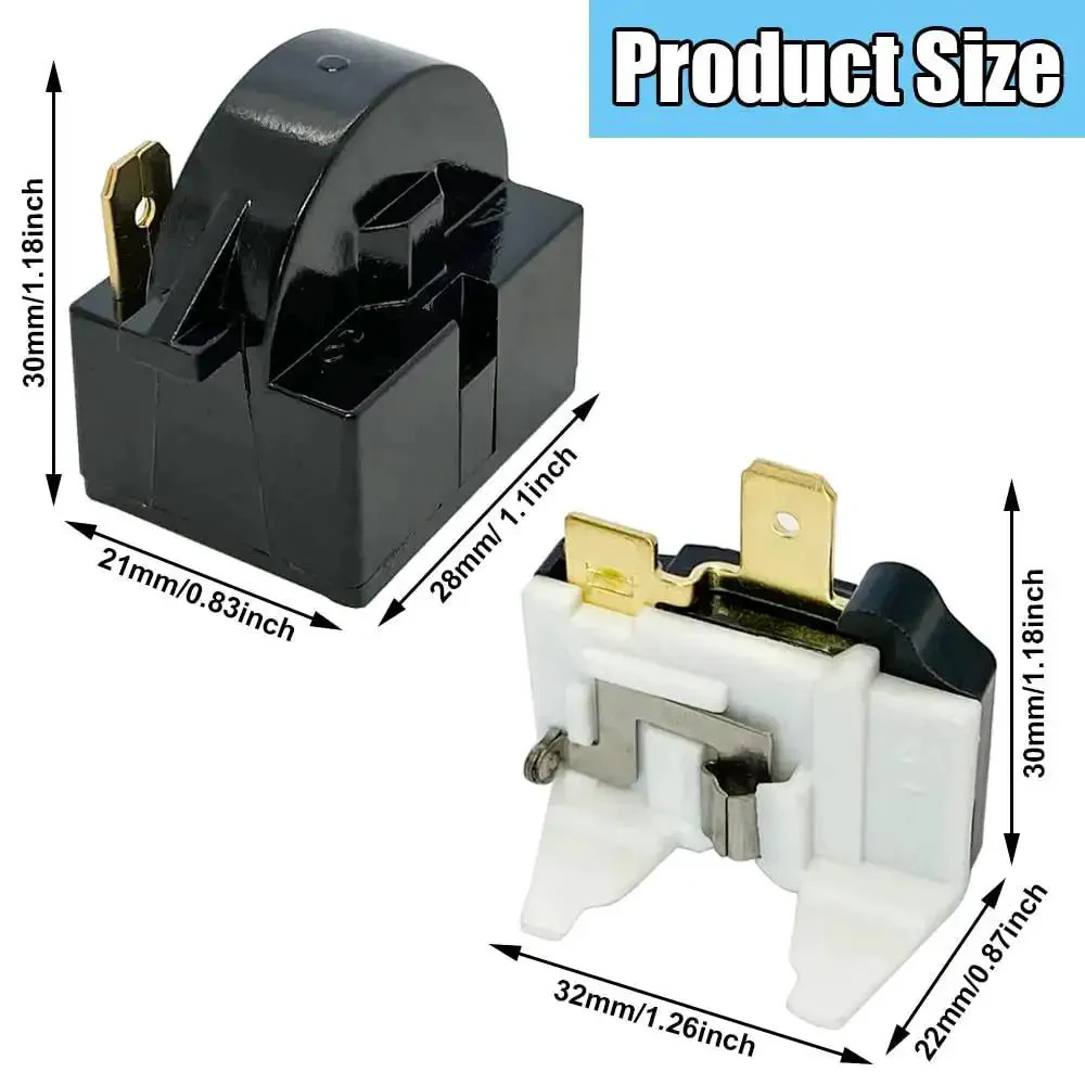 Refrigerator Starter PTC Start Relay 4.7 Ohm 1 Pin With 6750C0005P Overload Protector Replacement for LG and Vissani Mini Fridges Wine and Beer Coolers - Image 7