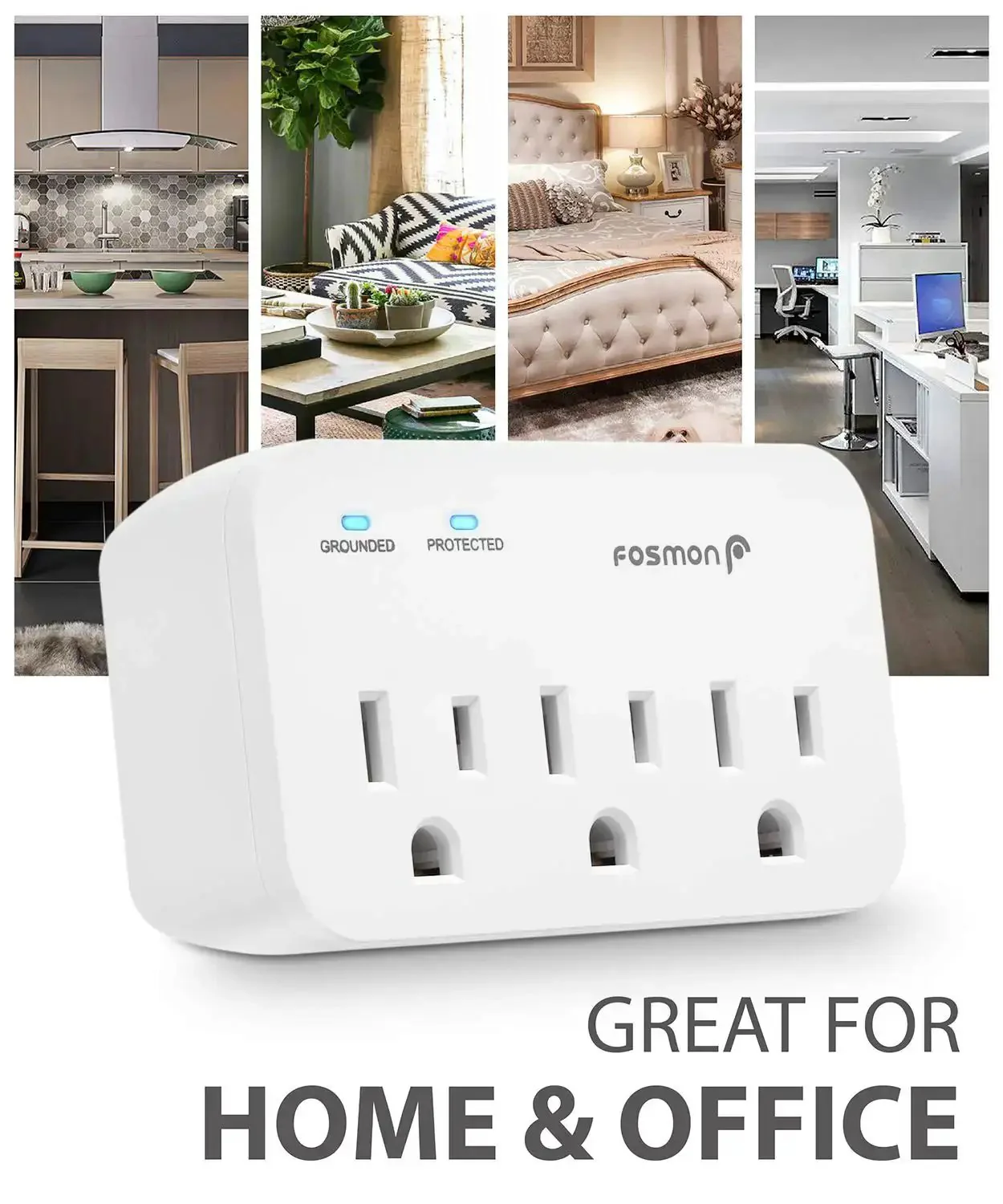 Refrigerator Surge Protector With 3 Outlets, Heavy Duty Appliance Guard For Fridge, Microwave, Washer, Garage Door And More, 1200J 1875W, 3 Prong, ETL Listed, Safe Home Power Shield - Image 2