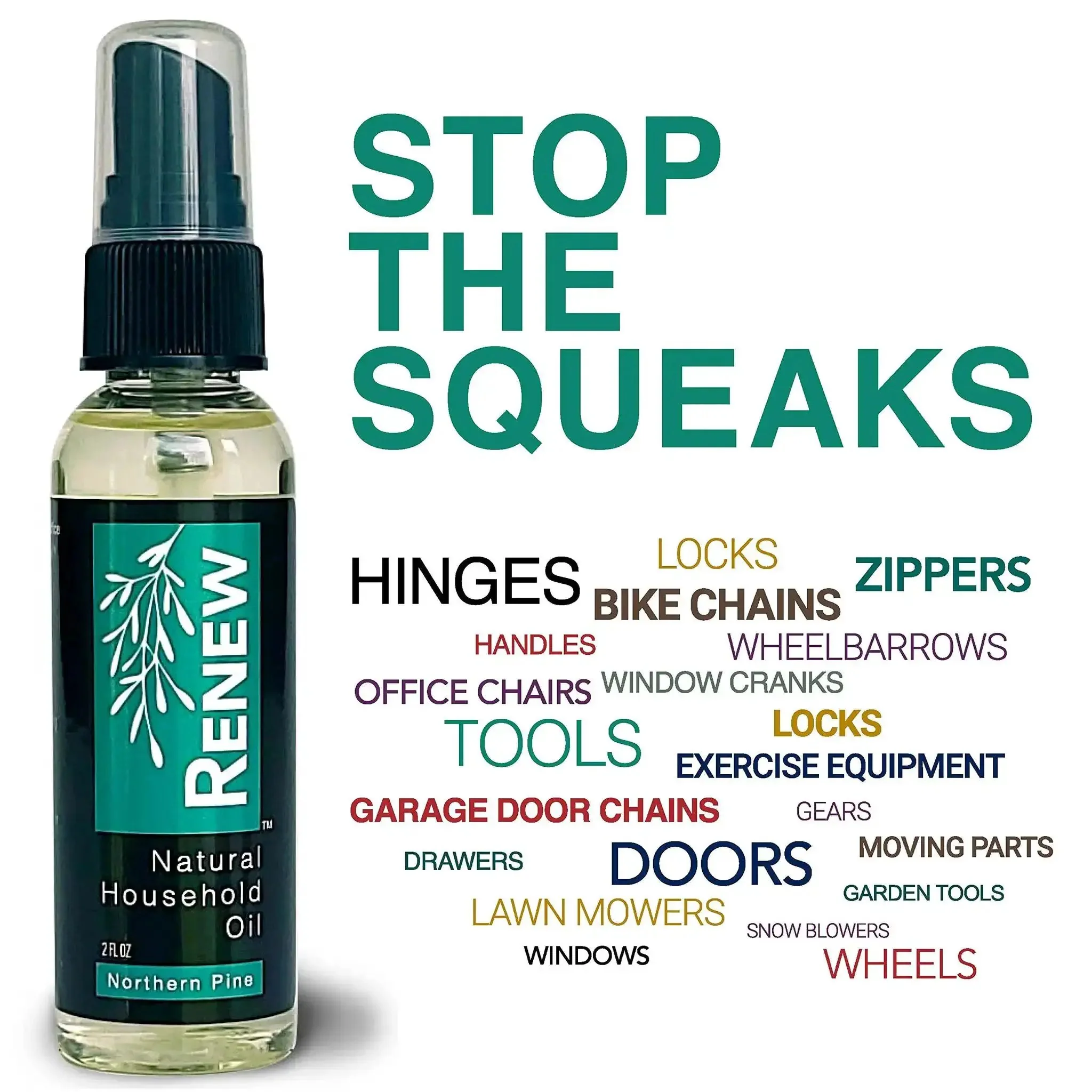 Renew Natural Household Oil Unscented All Purpose Lubricant Spray For Doors Hinges And Locks Eco Conscious Safe For Pets Made With Food Grade Mineral Oil And Organic Jojoba Oil For Smooth Long Lasting Penetrating Lubrication - Image 8