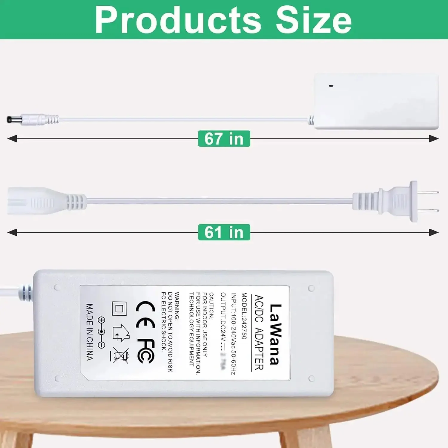 Replacement 24V DC Power Cord For Cricut Maker 3 Cutting Machine, 100-240V 50/60Hz Input, White Power Adapter Cable, Durable, Easy Install, Compatible With Cricut Maker 3 - Image 6