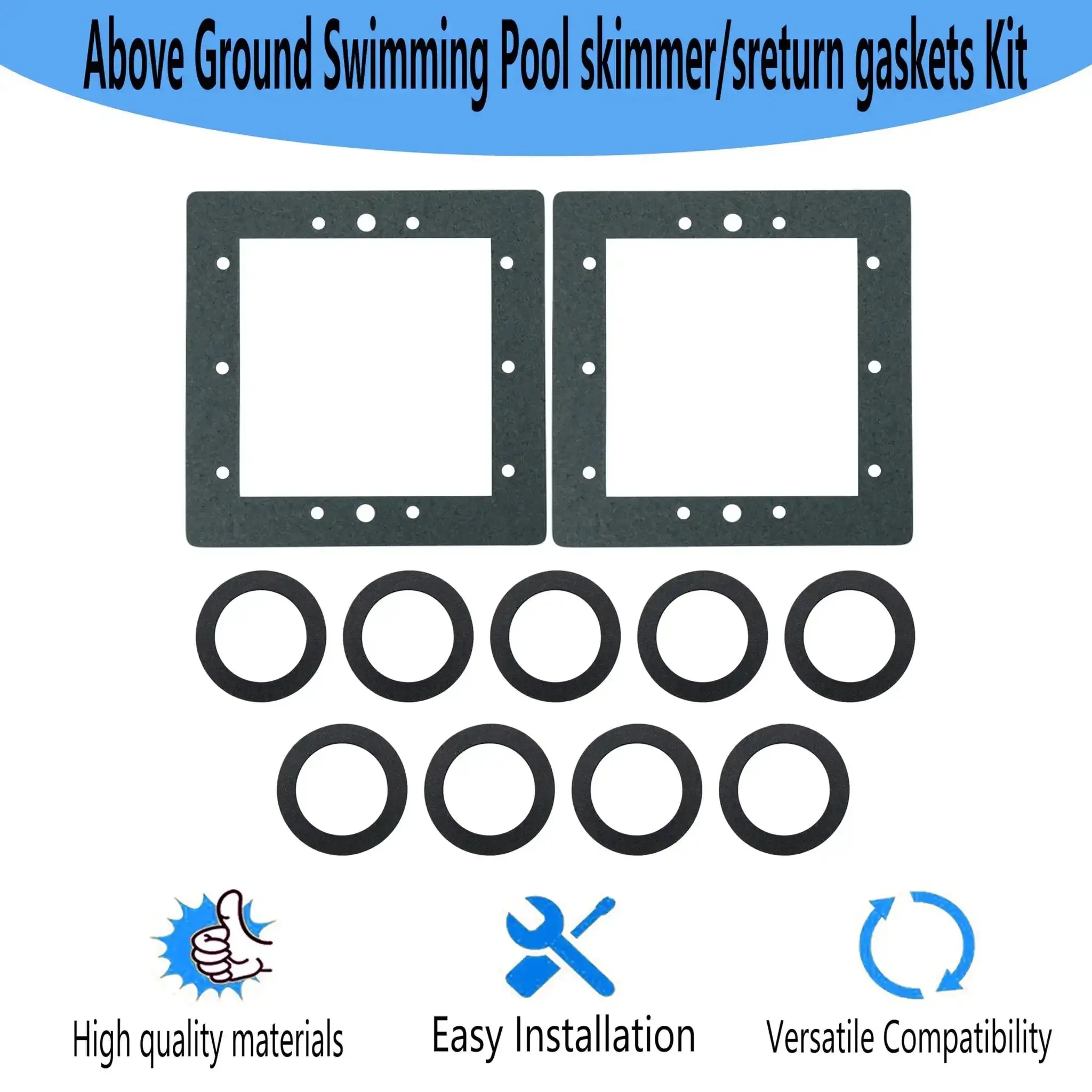 Replacement Above Ground Pool Skimmer And Return Gasket Kit 863000 Fits Fanta Sea Kayak Pools Skimmers Includes 2 Skimmer Gaskets And 9 Return Gaskets For Secure Liner Change And Tight Seals - Image 2