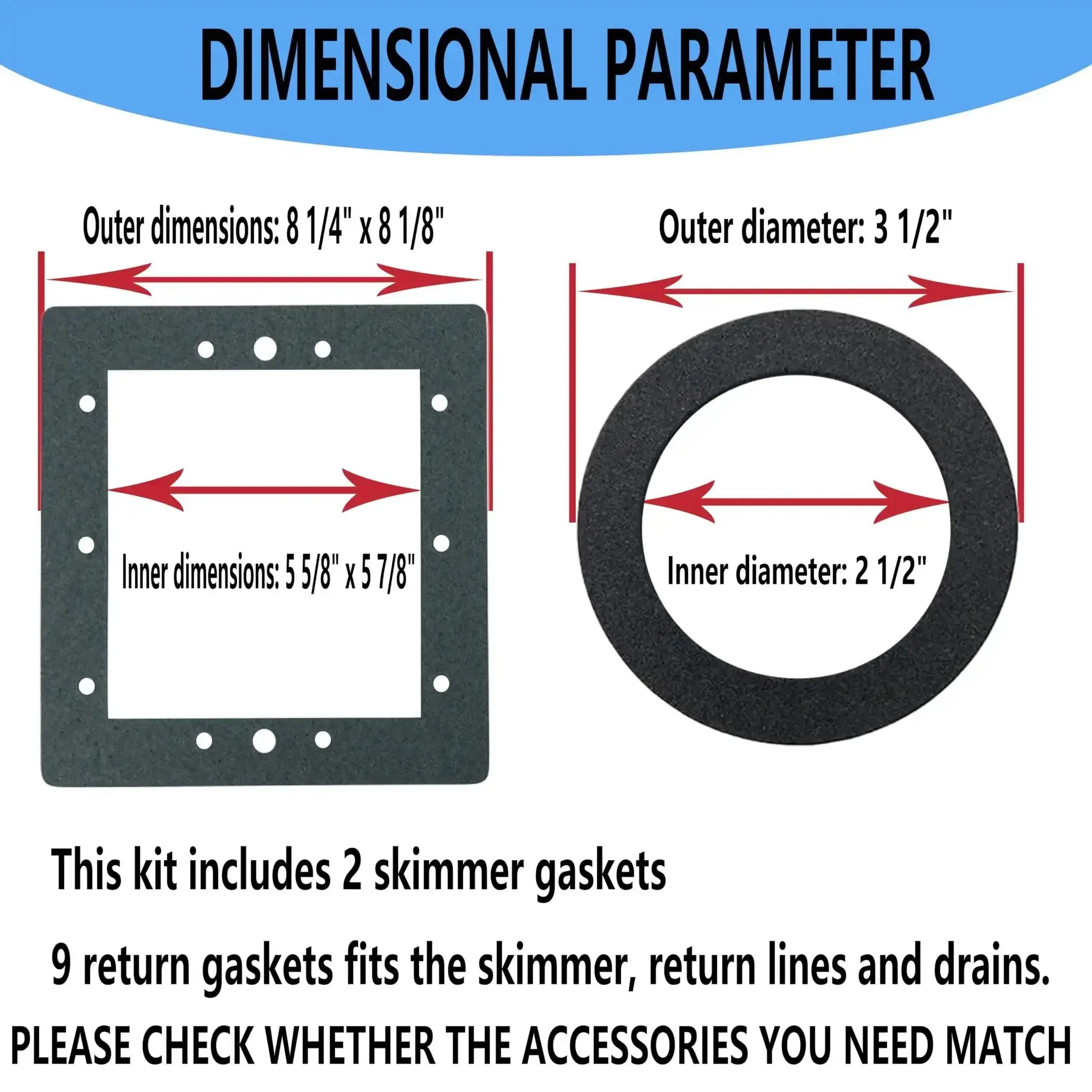 Replacement Above Ground Pool Skimmer And Return Gasket Kit 863000 Fits Fanta Sea Kayak Pools Skimmers Includes 2 Skimmer Gaskets And 9 Return Gaskets For Secure Liner Change And Tight Seals - Image 3