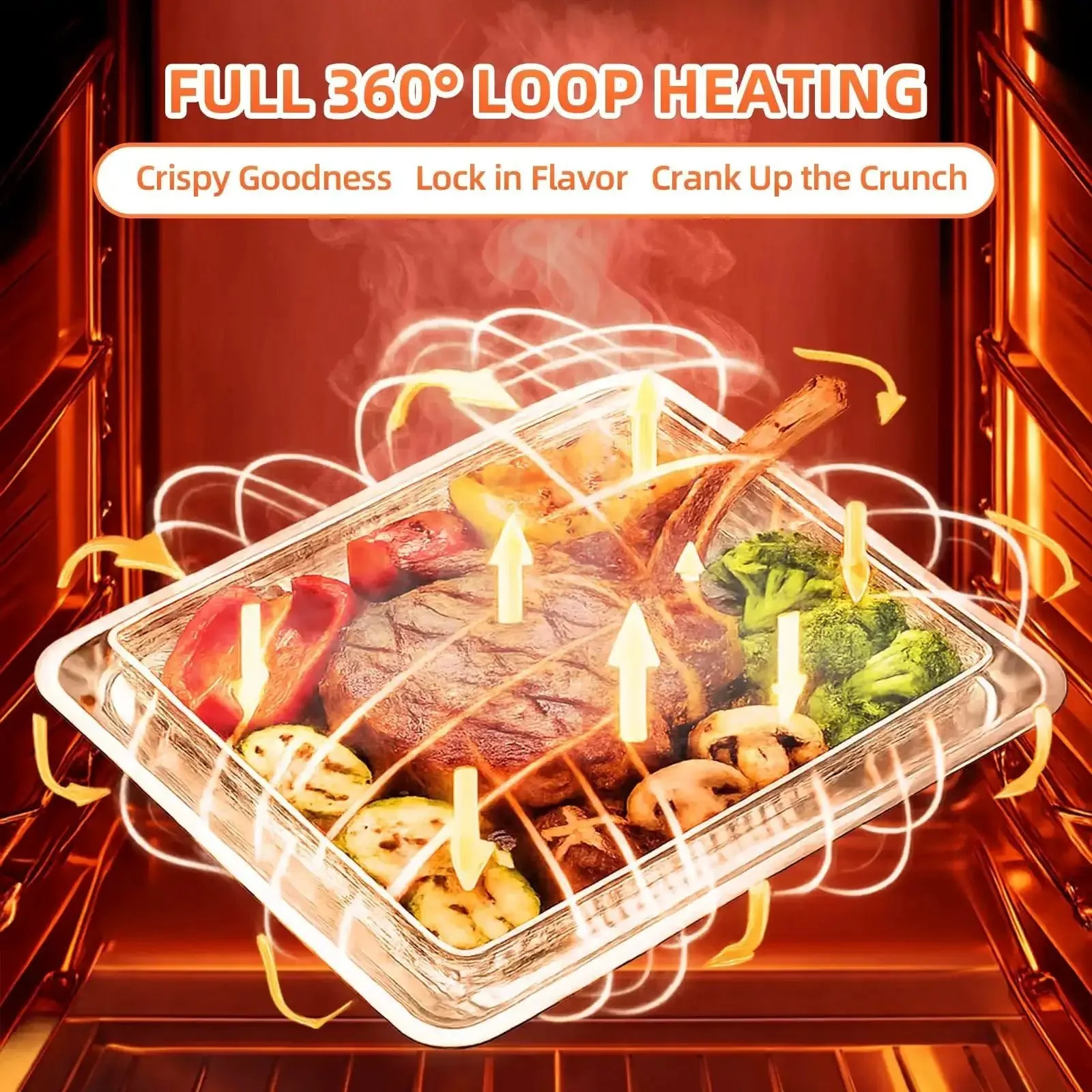 Replacement Air Fryer Tray For TOA 60 65 70 And Similar Sized Convection Toaster Ovens 12.4 By 11 Inches Stainless Steel Baking Sheet Pan And Mesh Wire Rack Basket Dishwasher Safe Kitchen Accessory - Image 8