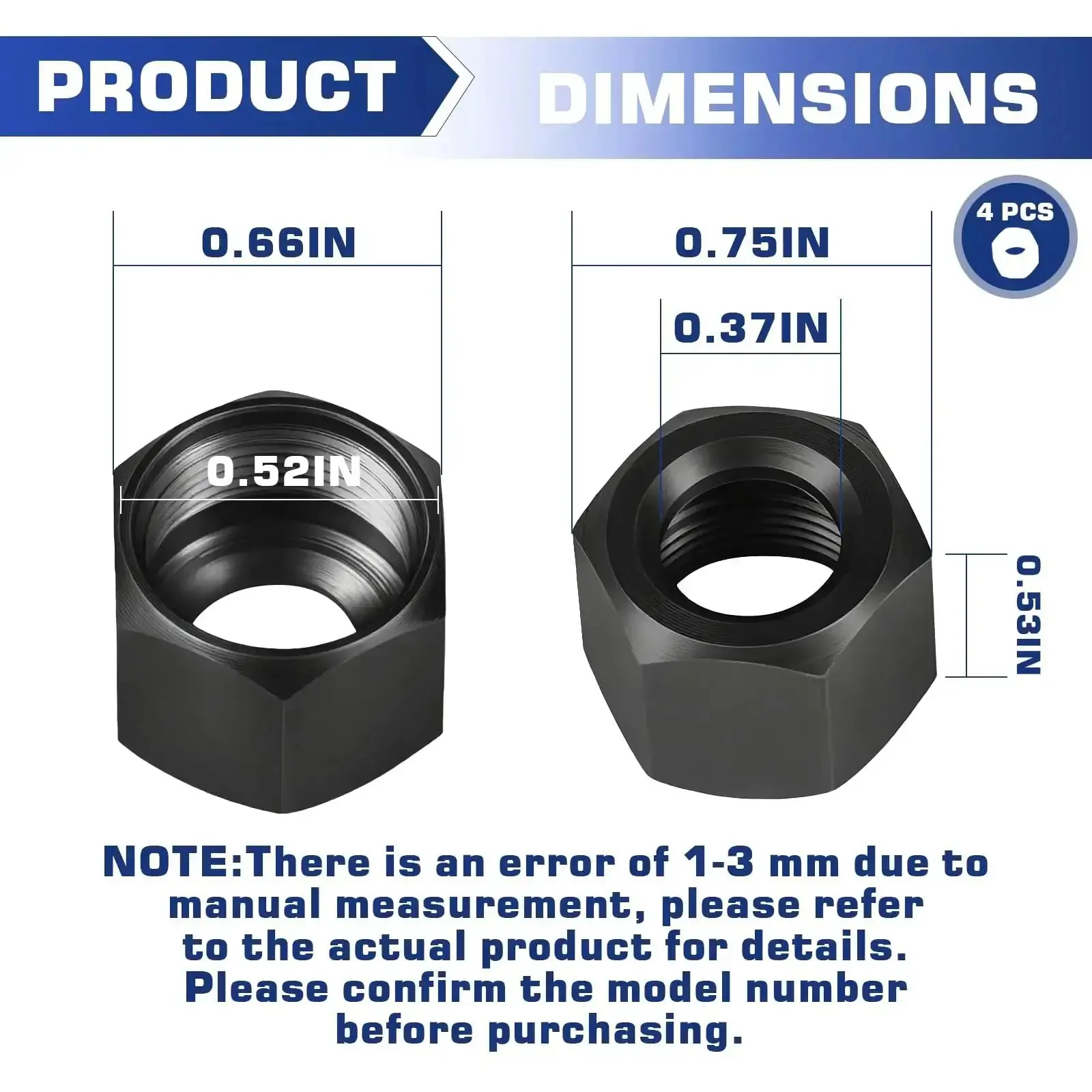 Replacement Collet Nut For Die Grinders One Quarter Inch Fits Milwaukee 2485 20 2486 20 2784 20 5192 5194 5196 And 2723 20 Compact Router Four Pack Beefed Up Durability - Image 6