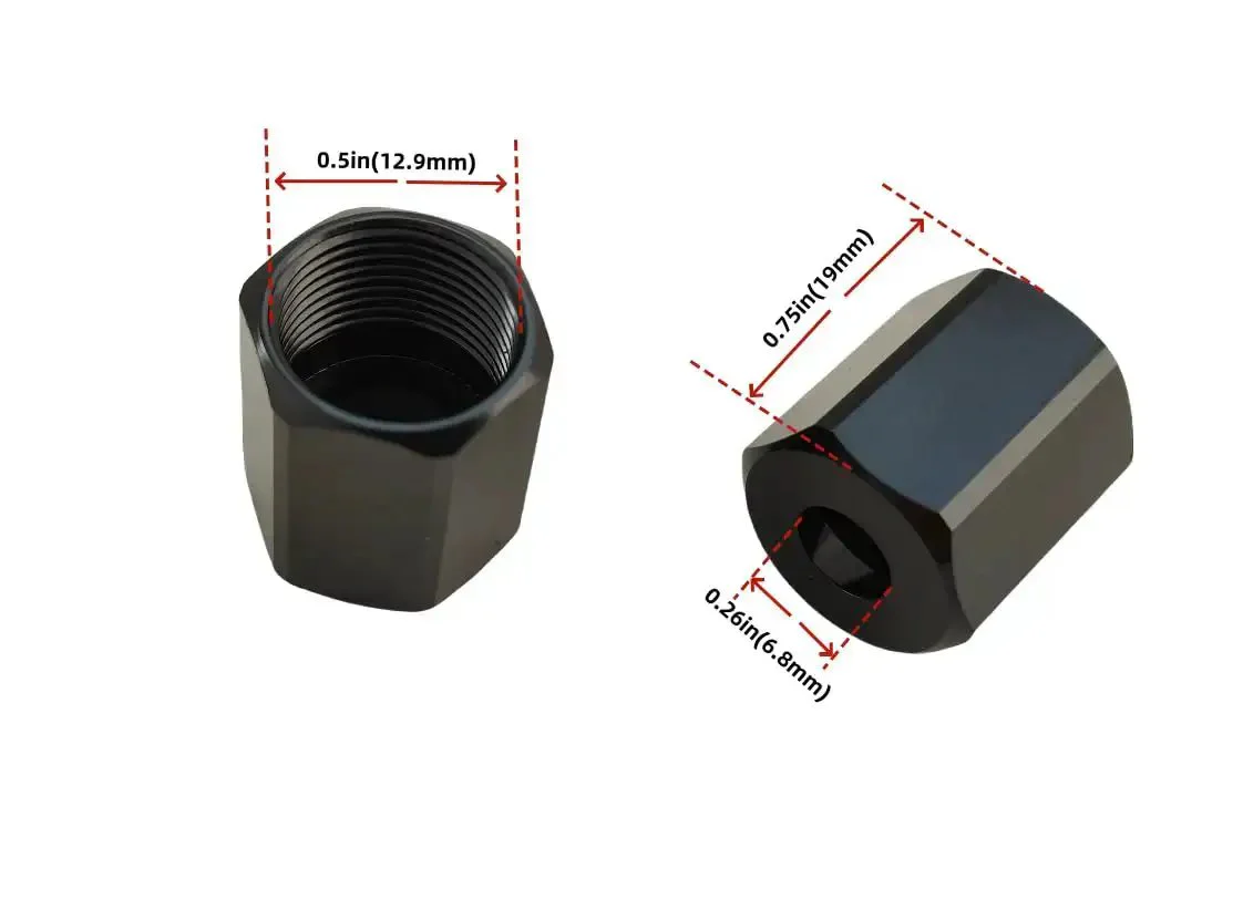 Replacement Cut-Out Tool Collet Nut 2 Pack Fits Models 48-68-0060 2627-20 48-66-0320 48-66-0325 Black Height 0.748 Inches Wrench Size 5/8 Inch Hole Size 0.275 Inch Durable Replacement Part for Precision Cut-Outs - Image 5