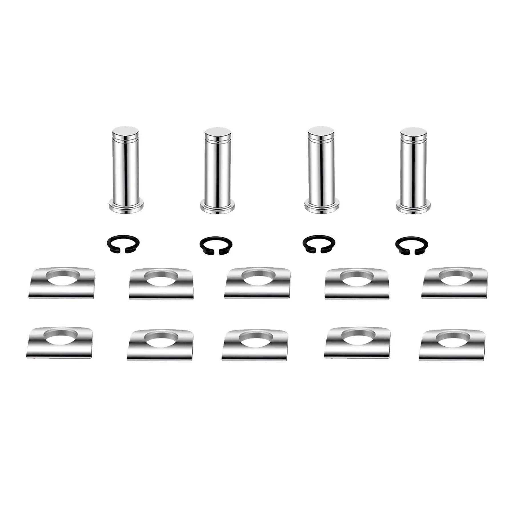 Replacement Motorcycle Footpeg Mount Pins Kit With E Clips And Washers, Four Pack Clevis Pins For Harley Style Footpeg Brackets, Replacement Foot Peg Mounting Pin Set, Tighten Loose Pegs On Cruiser Touring Bikes