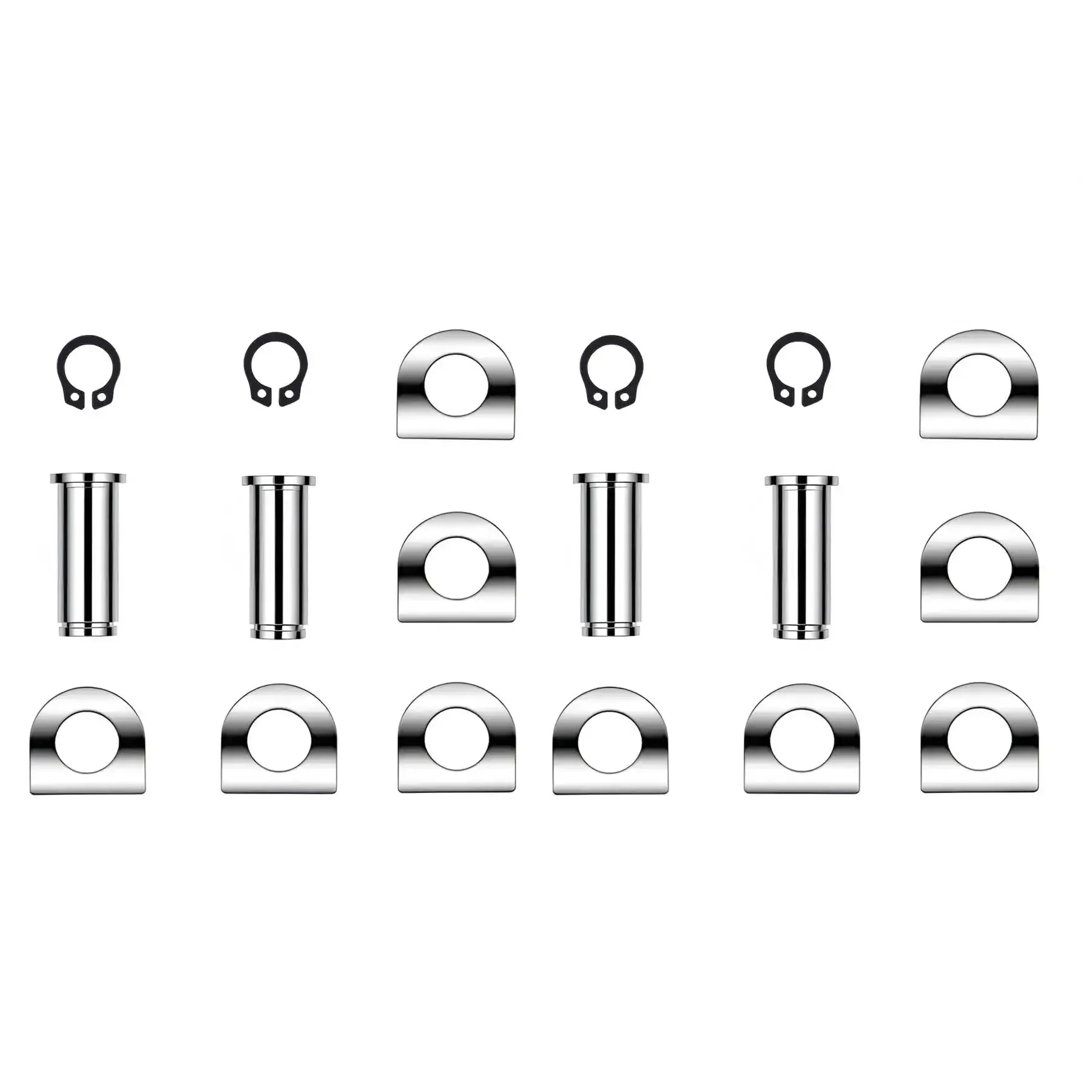 Replacement Motorcycle Footpeg Mount Pins Kit With E Clips And Washers, Four Pack Clevis Pins For Harley Style Footpeg Brackets, Replacement Foot Peg Mounting Pin Set, Tighten Loose Pegs On Cruiser Touring Bikes - Image 2