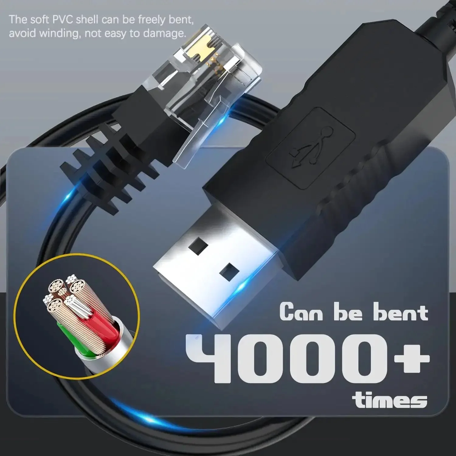 Replacement Radar Detector Cable USB to RJ11 Power Cord 5 Feet Long No Fuss 5V USB A Port to 12V Car Power Works With Escort Passport 9500i MAX360 Uniden R1 R3 R7 Beltronics Radenso XP And More - Image 3
