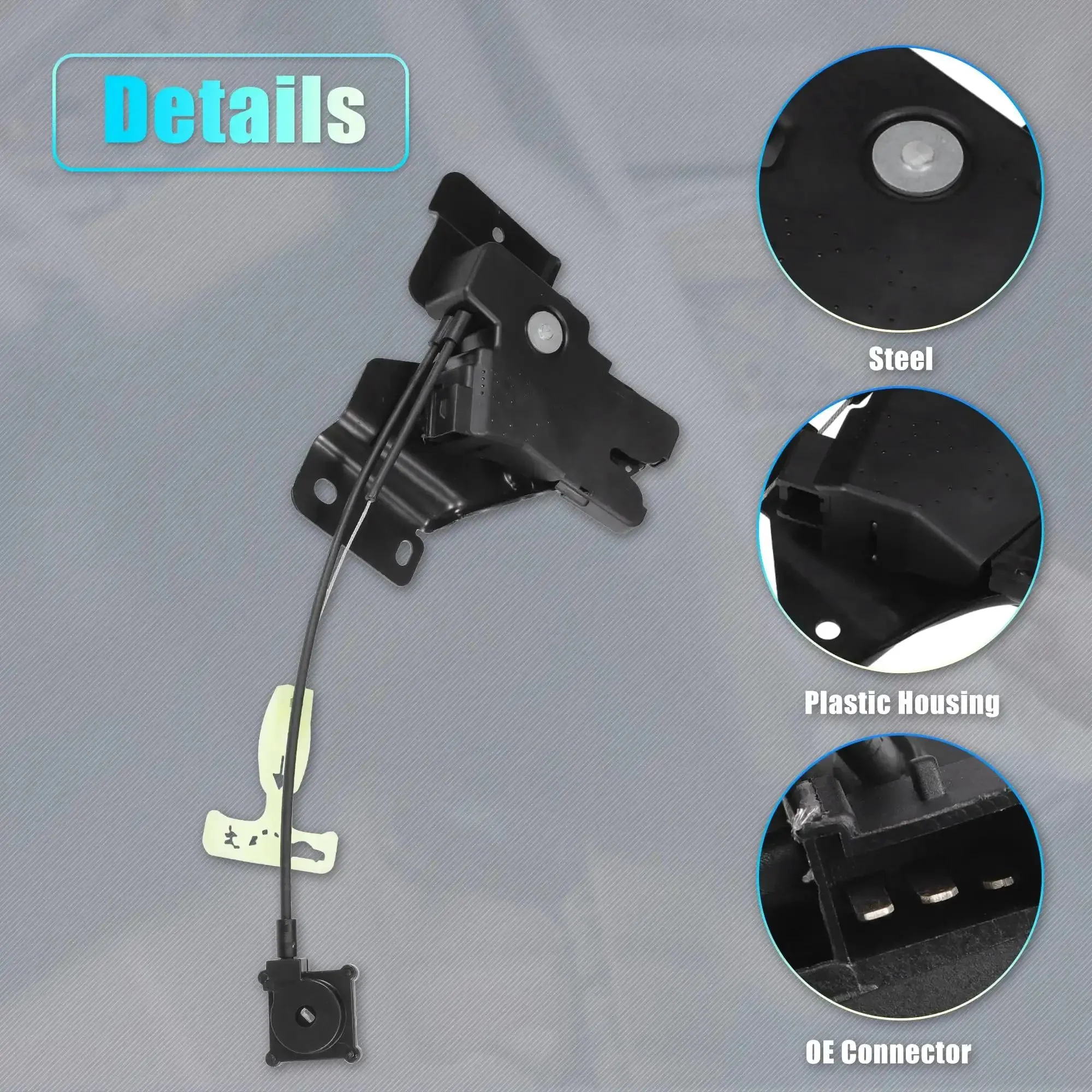 Replacement Rear Liftgate Door Lock Actuator With Cable For Lincoln Town Car 2008 2009 2010 2011 Direct Fit Plug And Play Tailgate Latch Assembly OE Quality No 8W1Z5443200A Black - Image 4