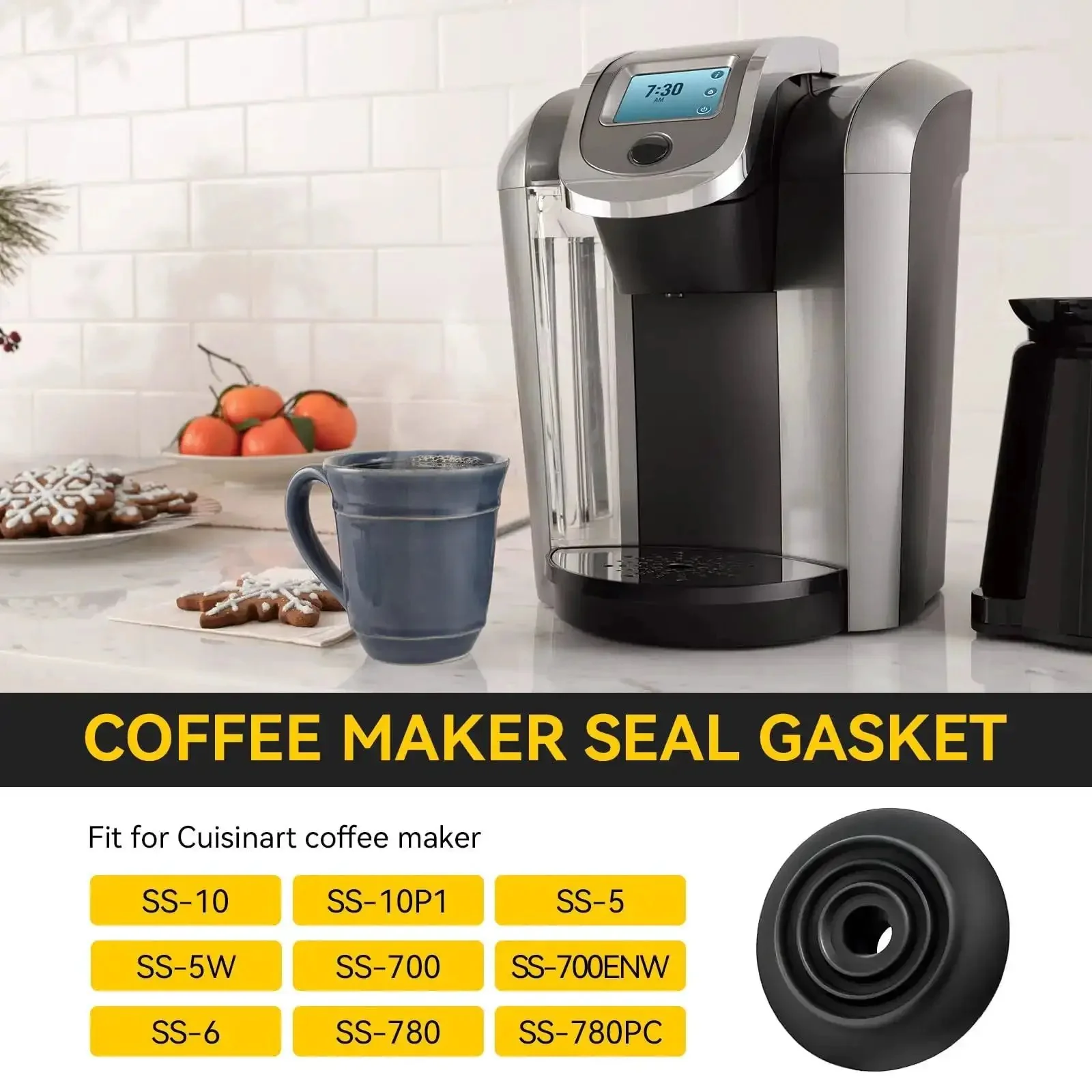 Replacement Silicone Gasket For Cuisinart Single Serve Coffee Makers Upper Needle Seal Ultra Snug Leak Proof Fit For SS-10 SS-10P1 SS-5 SS-5W SS-700 SS-700ENW SS-6 SS-780 SS-780PC - Image 7