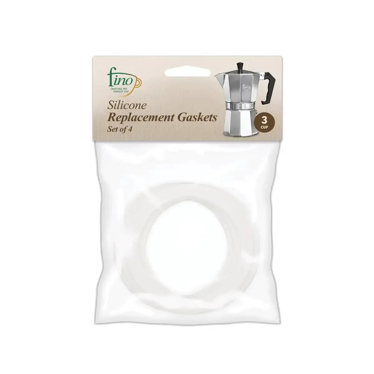 Replacement Silicone Gaskets For 3-Cup Stovetop Espresso Makers 4 Pack Heat Safe To 410 Degrees Fahrenheit Durable Fit For Your Tiny Pot Easy To Hand Wash Keeps Your Coffee On Point And Your Cooker Seal Tight