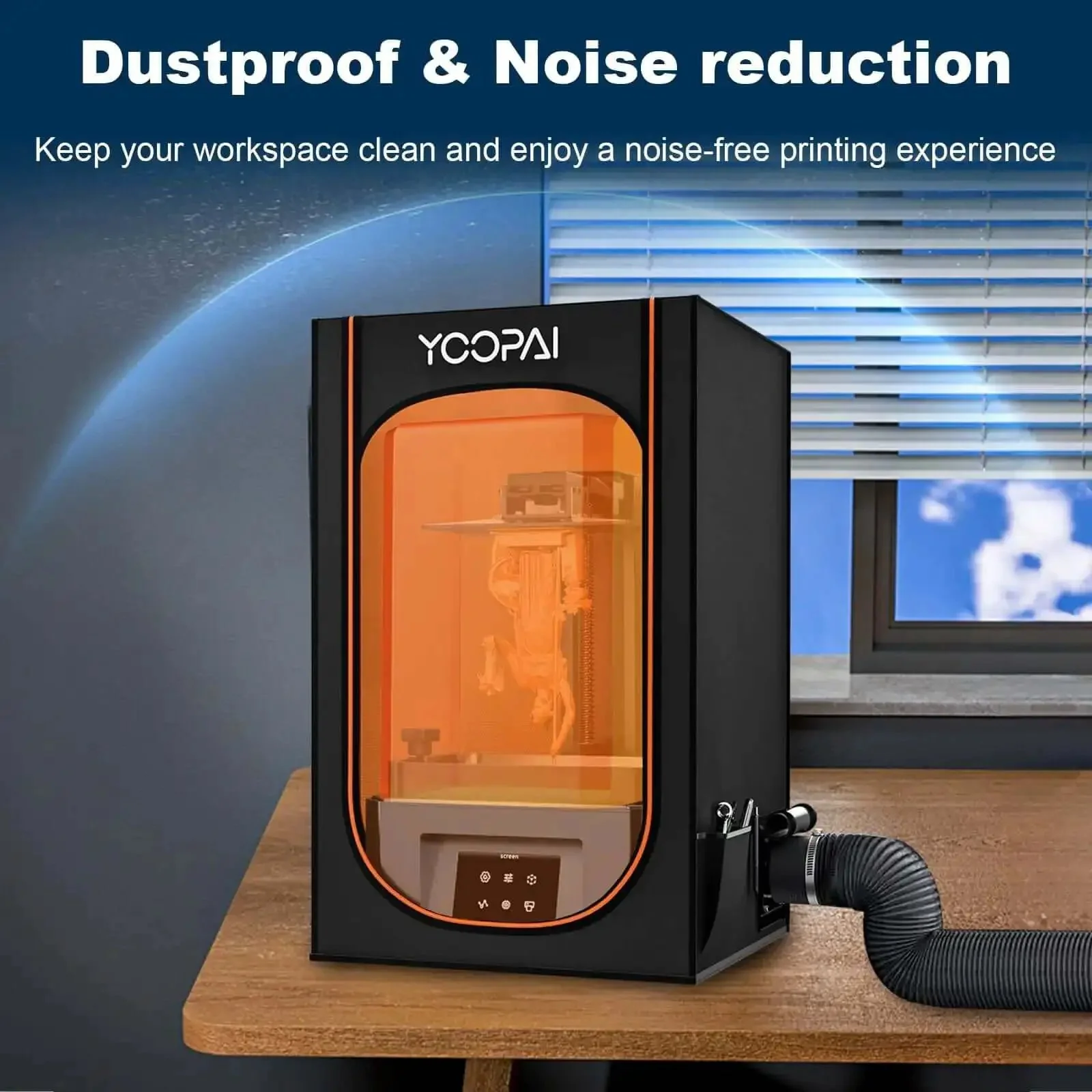 Resin 3D Printer Enclosure With Built In Ventilation Filter Odor Control Carbon Filter For Hassle Free Odor Free Resin Printing Fits Most LCD UV Resin Printers And Enclosures For Home Studio Workshop Use - Image 5
