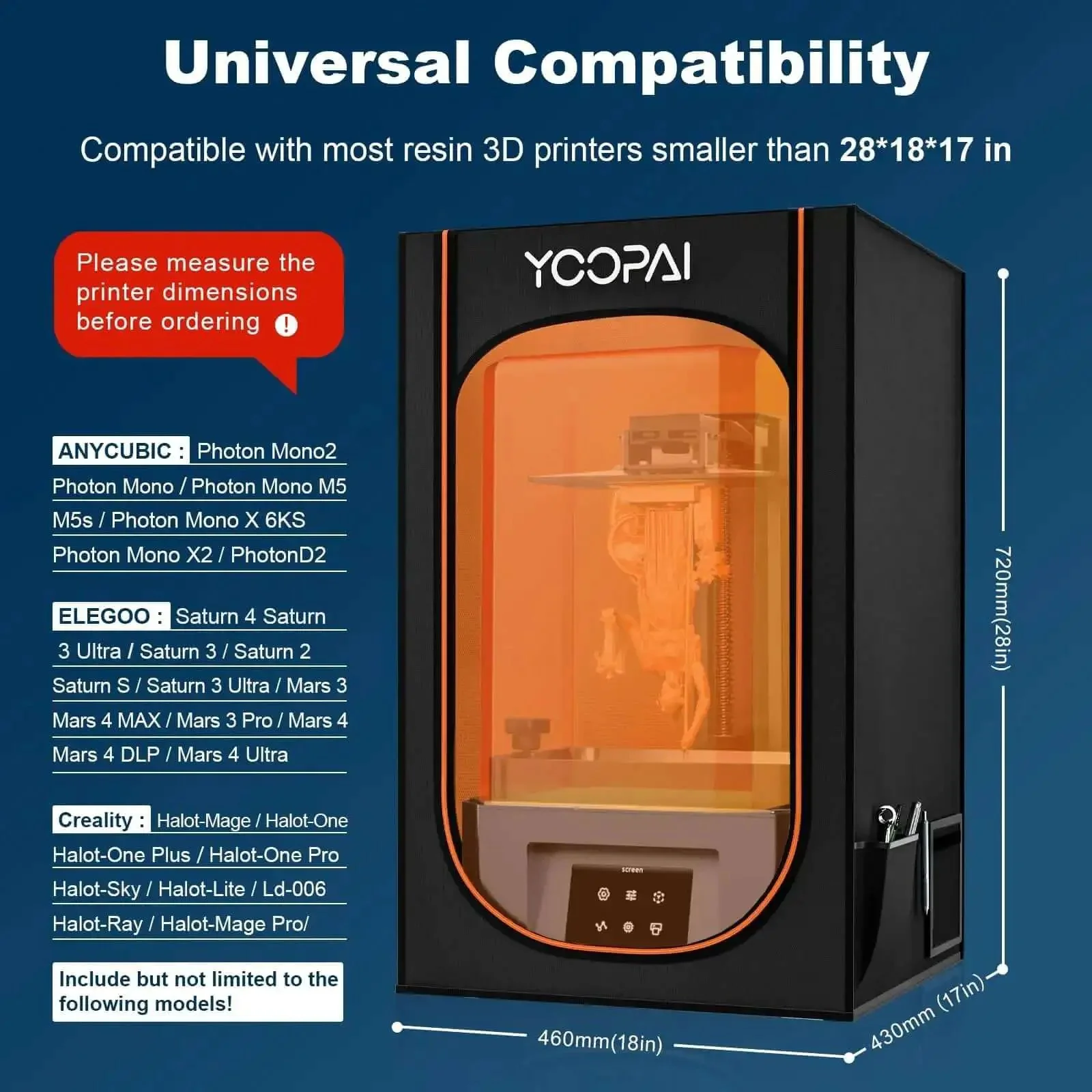 Resin 3D Printer Enclosure With Built In Ventilation Filter Odor Control Carbon Filter For Hassle Free Odor Free Resin Printing Fits Most LCD UV Resin Printers And Enclosures For Home Studio Workshop Use - Image 7