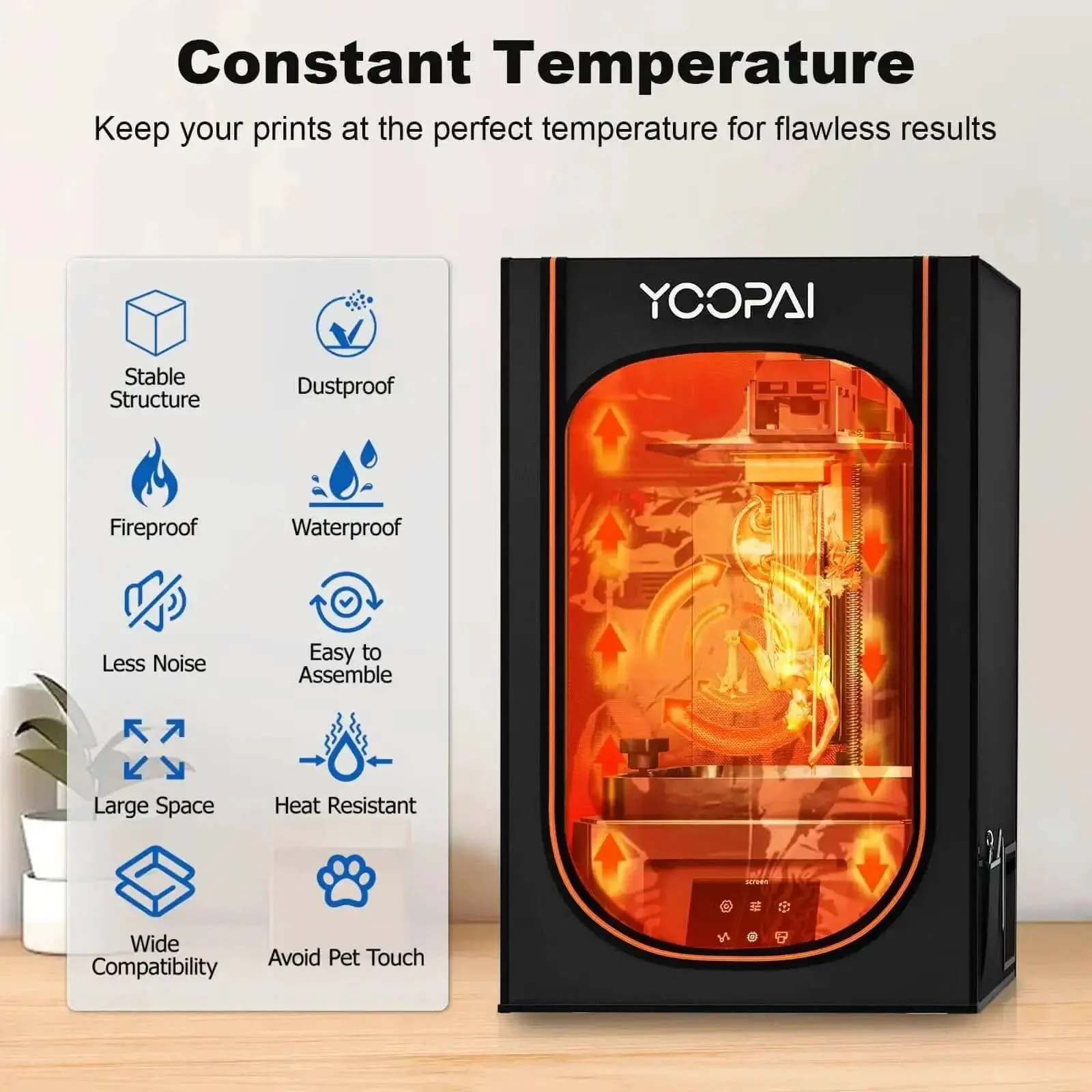 Resin 3D Printer Enclosure With Built In Ventilation Filter Odor Control Carbon Filter For Hassle Free Odor Free Resin Printing Fits Most LCD UV Resin Printers And Enclosures For Home Studio Workshop Use - Image 8