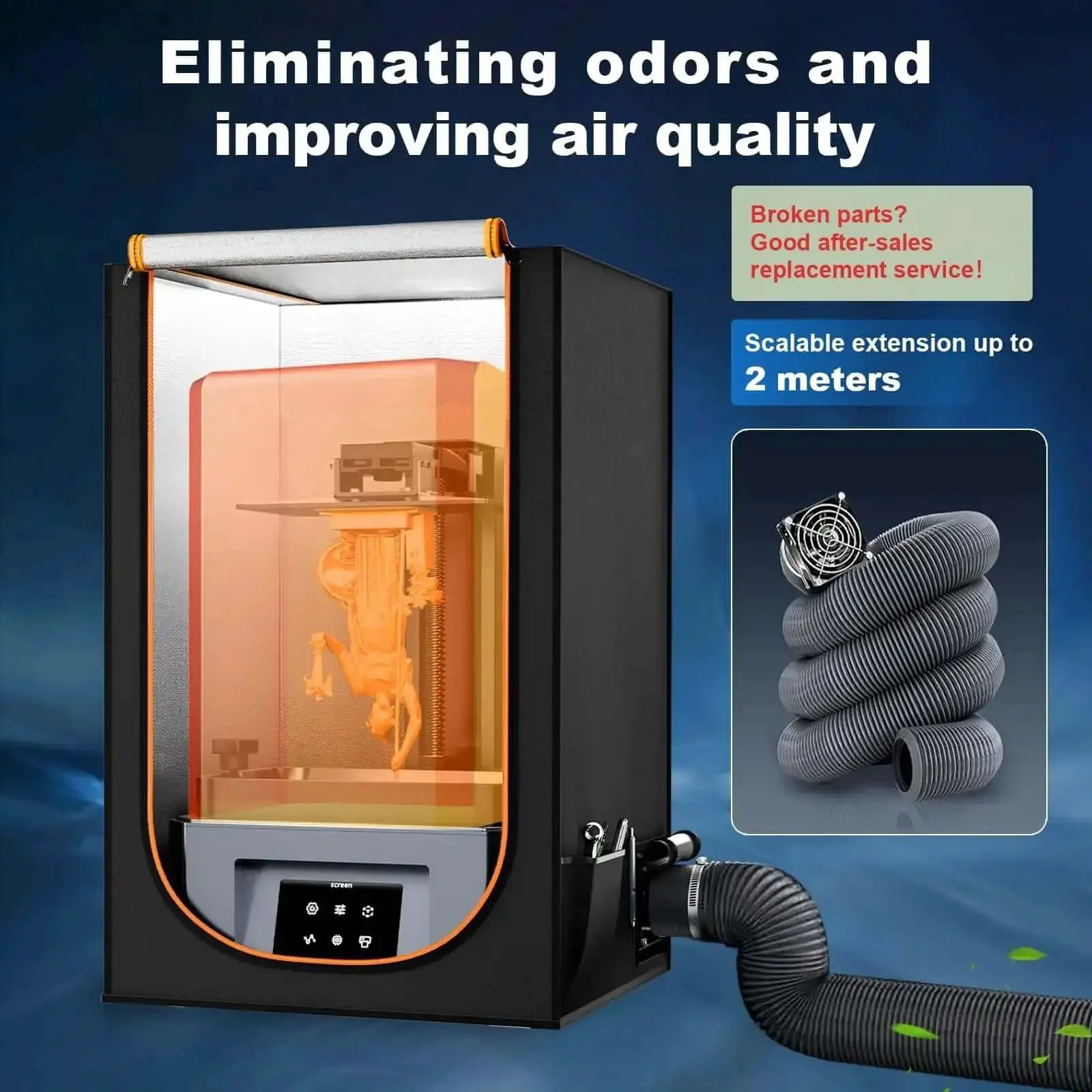 Resin 3D Printer Enclosure With Built In Ventilation Filter Odor Control Carbon Filter For Hassle Free Odor Free Resin Printing Fits Most LCD UV Resin Printers And Enclosures For Home Studio Workshop Use - Image 9