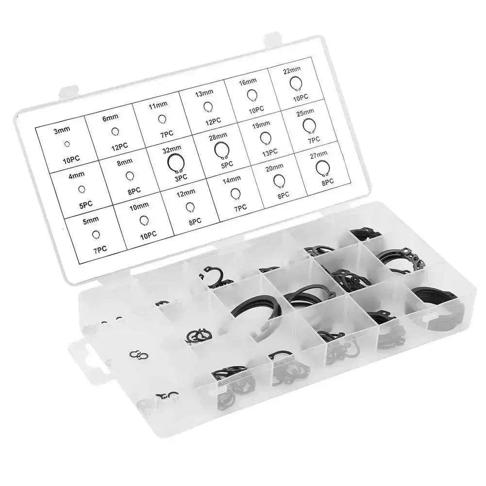 Retaining Ring Circlip Kit With 18 Sizes And 150 Pieces Boxed Set For Easy Secure Snap Installations And Long Lasting Metal Wear Resistant Performance - Image 7
