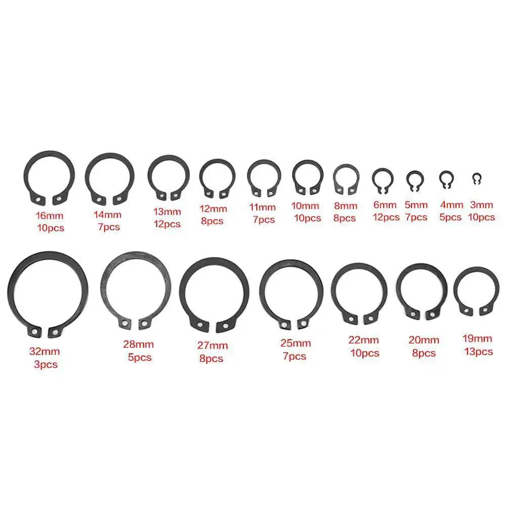Retaining Ring Circlip Kit With 18 Sizes And 150 Pieces Boxed Set For Easy Secure Snap Installations And Long Lasting Metal Wear Resistant Performance - Image 9