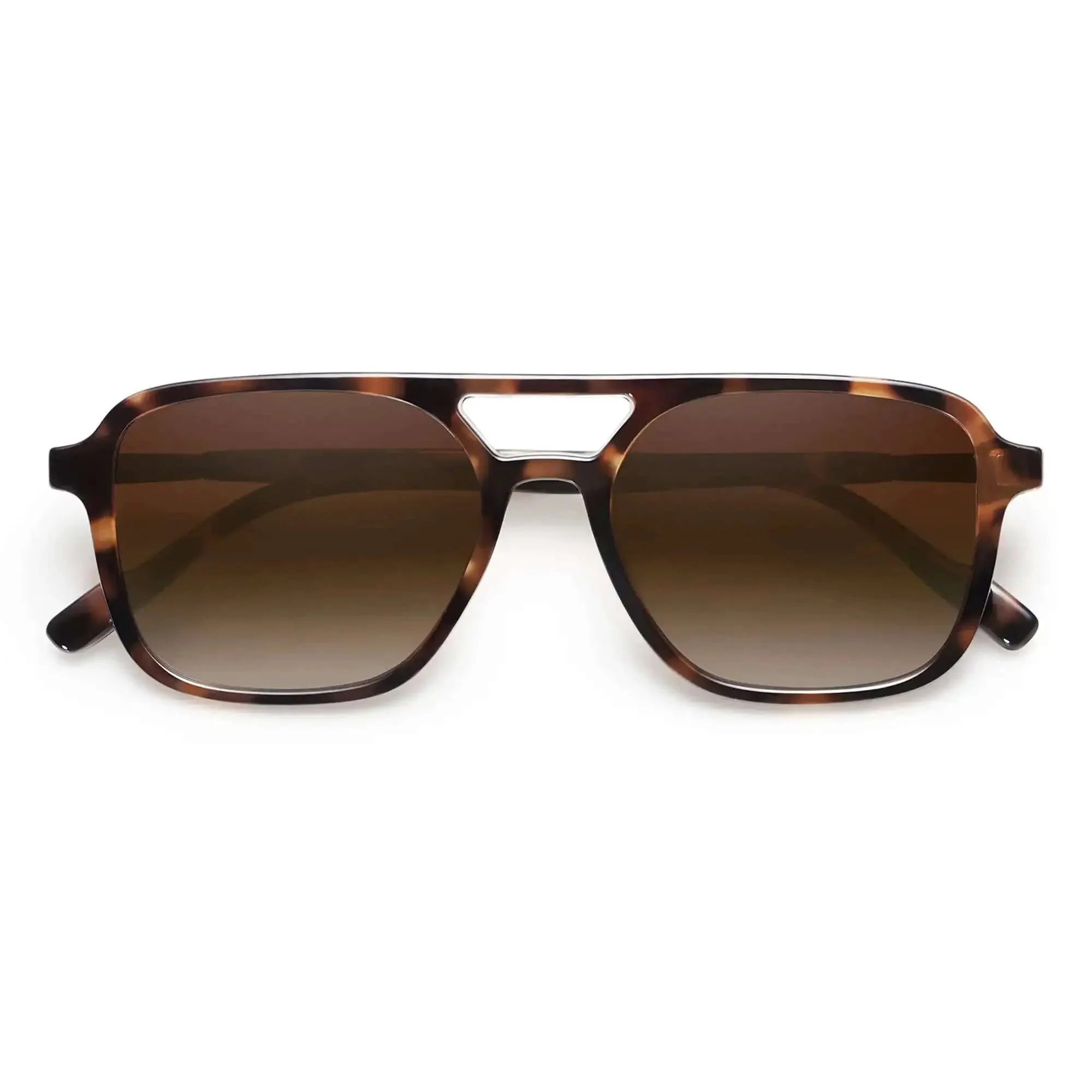 Retro Aviator Sunglasses For Women And Men Unisex Trendy Shades With Tortoise Frame And Brown Gradient Lenses UV400 Protection SJ2202 Classic Sun Glasses - Image 5