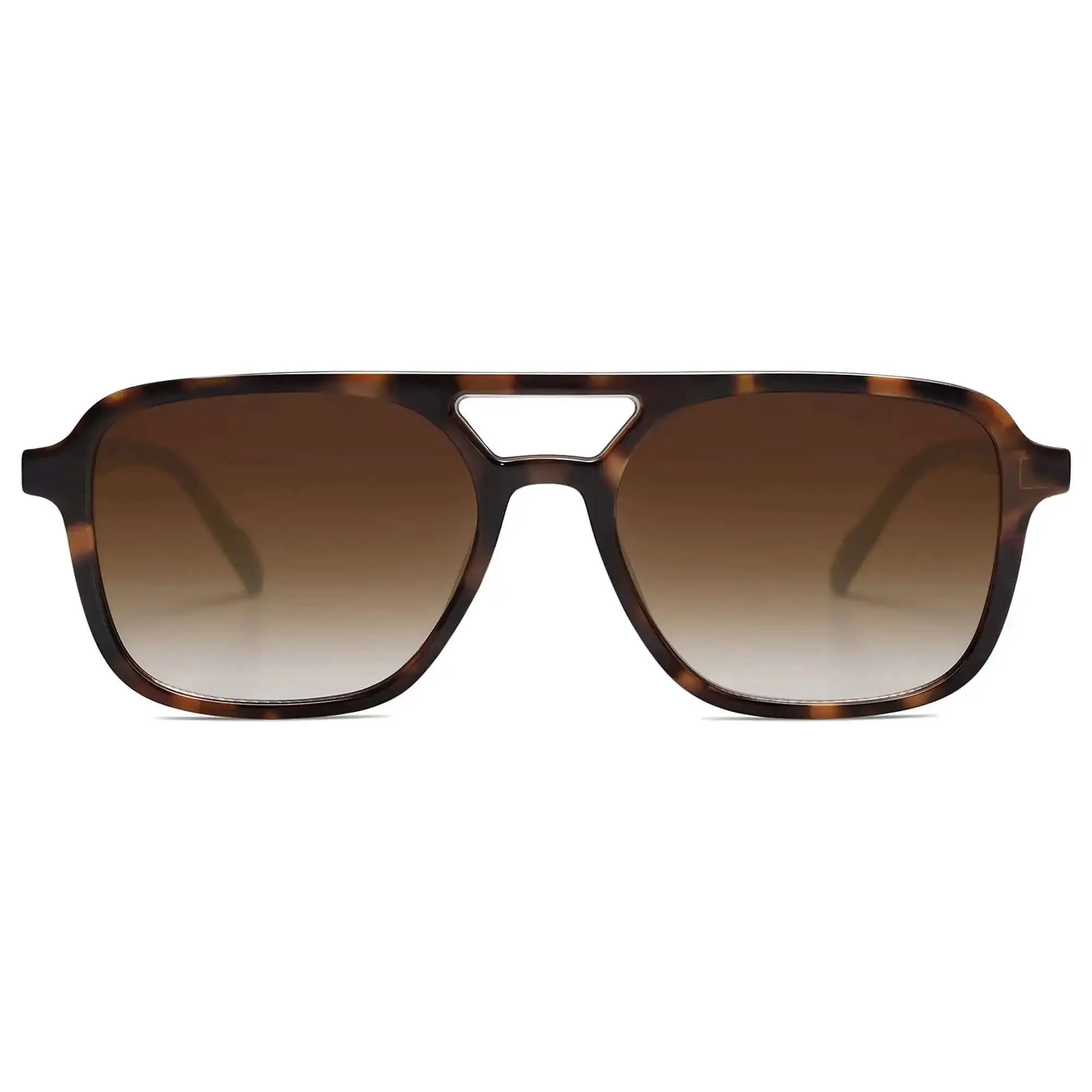 Retro Aviator Sunglasses For Women And Men Unisex Trendy Shades With Tortoise Frame And Brown Gradient Lenses UV400 Protection SJ2202 Classic Sun Glasses - Image 7