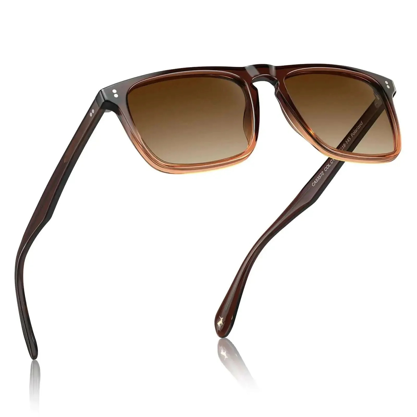 Retro Polarized Sunglasses For Men With UV Protection Dope Hand Crafted Acetate Frame Classic Rectangular Style Fashionable Cool Sun Glasses Crystal Coffee