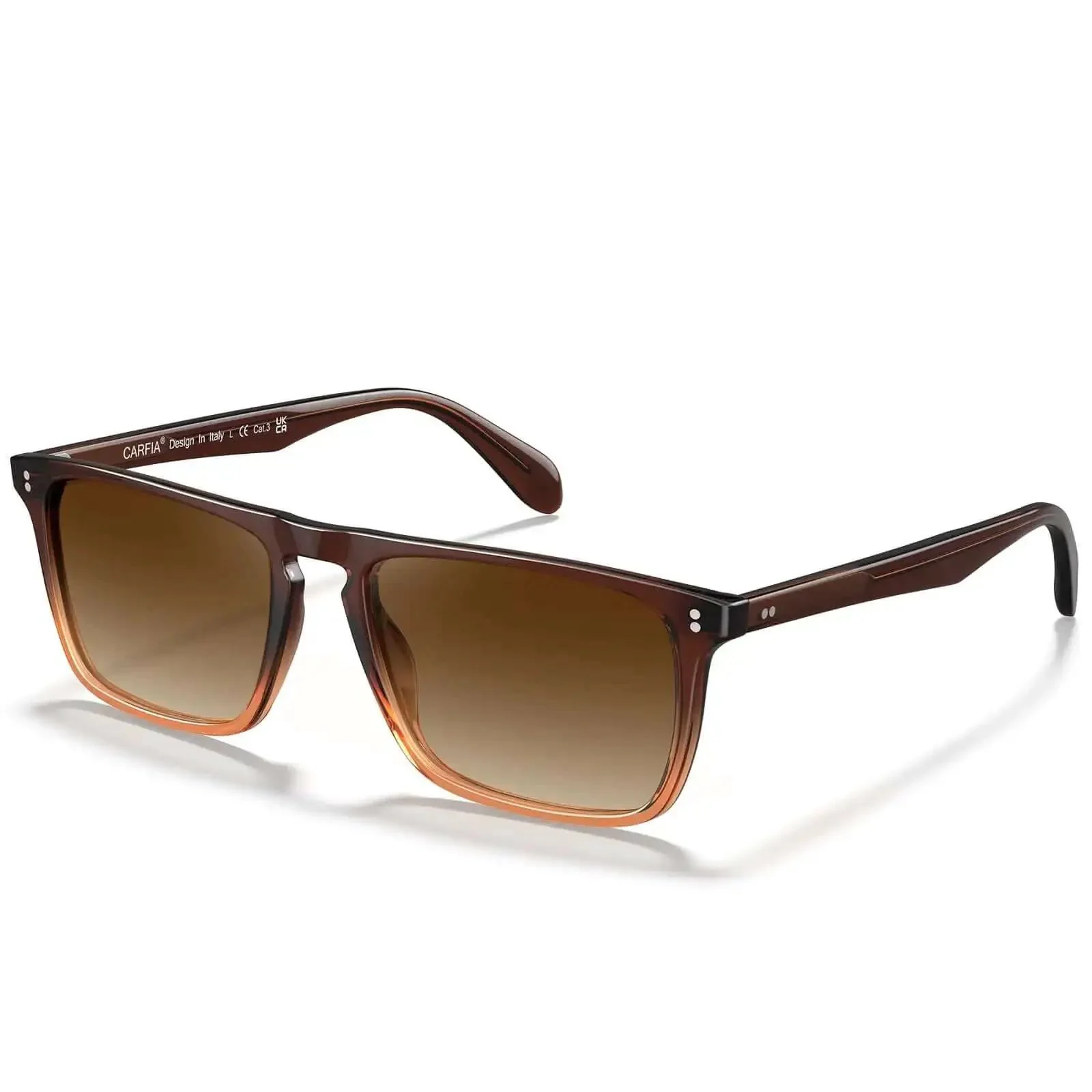 Retro Polarized Sunglasses For Men With UV Protection Dope Hand Crafted Acetate Frame Classic Rectangular Style Fashionable Cool Sun Glasses Crystal Coffee - Image 3