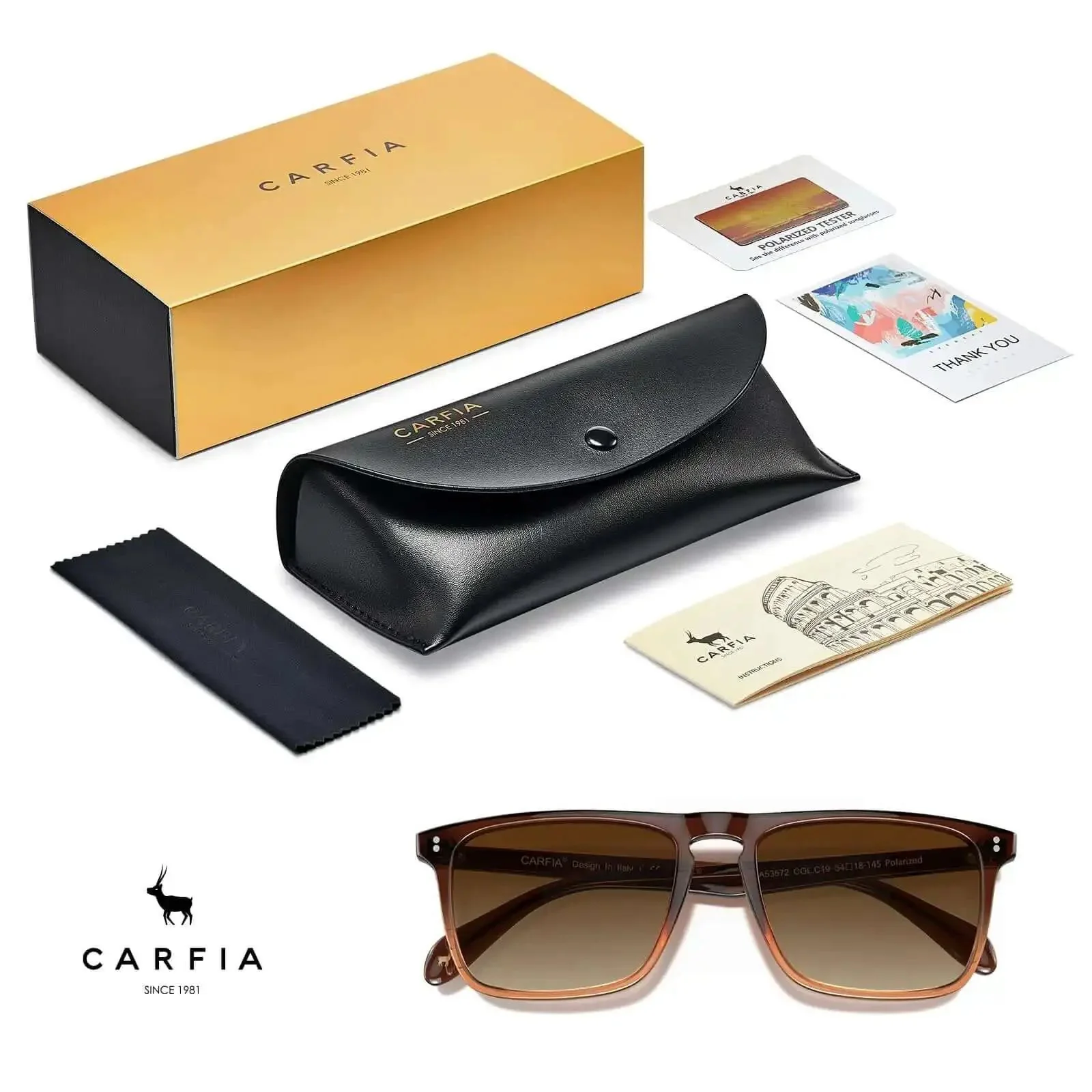 Retro Polarized Sunglasses For Men With UV Protection Dope Hand Crafted Acetate Frame Classic Rectangular Style Fashionable Cool Sun Glasses Crystal Coffee - Image 5