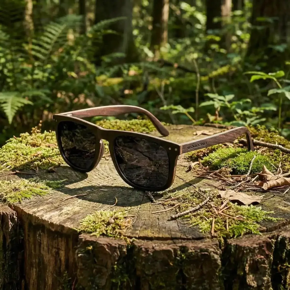 Retro Wood Polarized Sunglasses With Bamboo Case For Men And Women Unique Natural Wood Frames Ebony Finish Standout Style Sun Shield And Everyday Carry Lightweight Durable UV Protection Gift For Any Style - Image 2