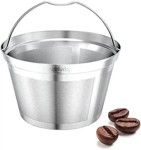 Reusable Stainless Steel Coffee Filter Basket For 8 To 12 Cup Brewers Permanent Replacement Filter That Keeps Natural Oils For Richer Flavor Smoother Coffee Budget Friendly And Cash Saving Fits Bunn Coffee Brewer - Image 2
