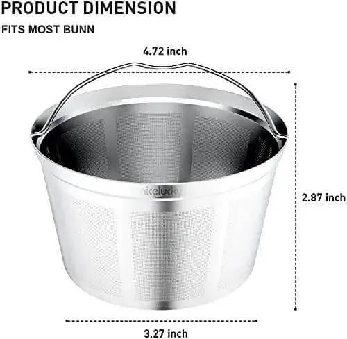 Reusable Stainless Steel Coffee Filter Basket For 8 To 12 Cup Brewers Permanent Replacement Filter That Keeps Natural Oils For Richer Flavor Smoother Coffee Budget Friendly And Cash Saving Fits Bunn Coffee Brewer - Image 3