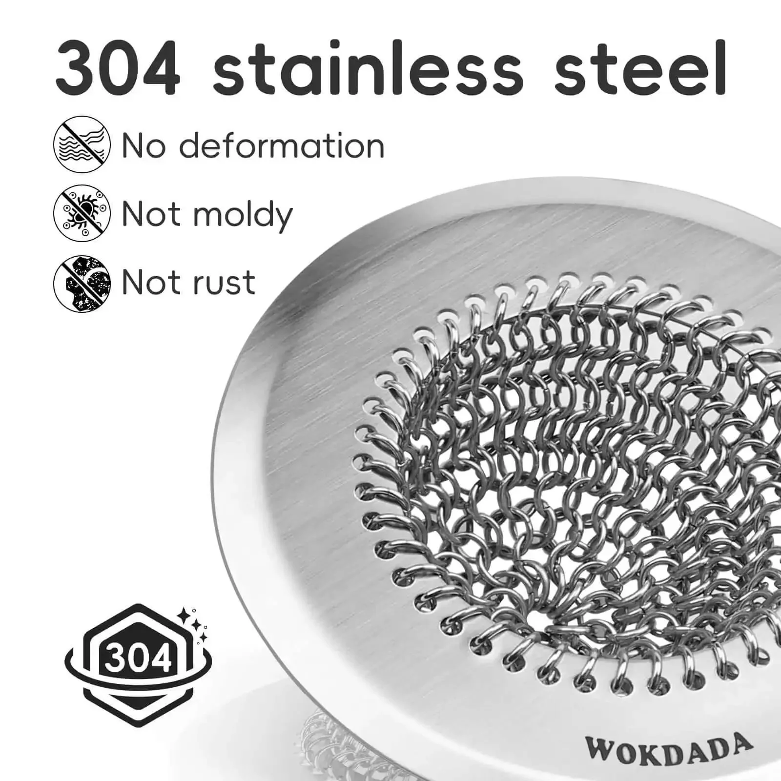 Reversible Chain Mesh Sink Strainer For Effortless Clean Up And Debris Catcher Large Capacity No Clog 304 Stainless Steel Rust Proof Handmade Kitchen Accessory That Makes Cleanup A Breeze - Image 4