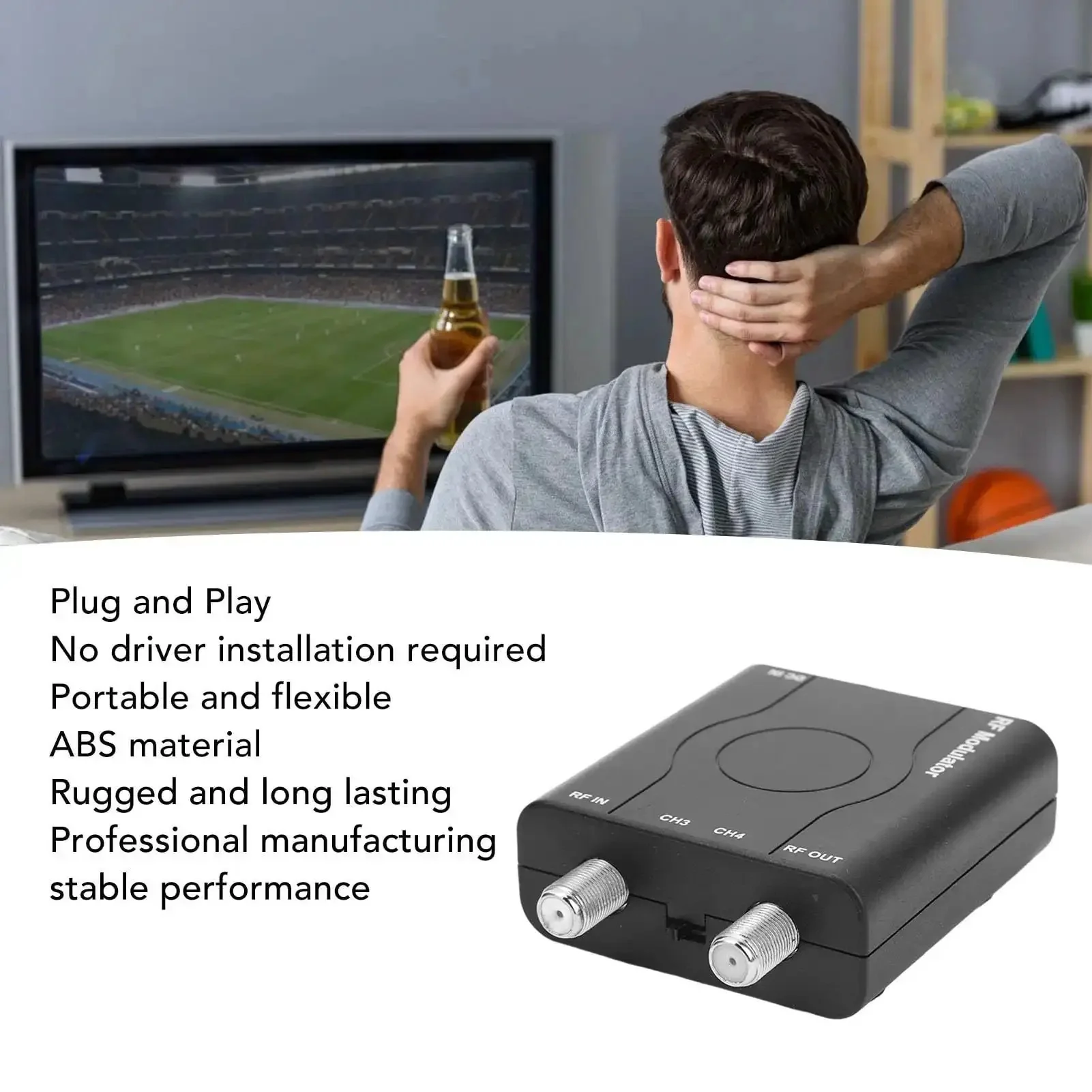 RF Modulator Adapter With HDMI Input For NTSC Output And 1080P PLL Controlled VHF Modulation Coaxial Converter For Old School TVs Supports CH3 And CH4 Frequencies HDMI 1.4 Ready - Image 9