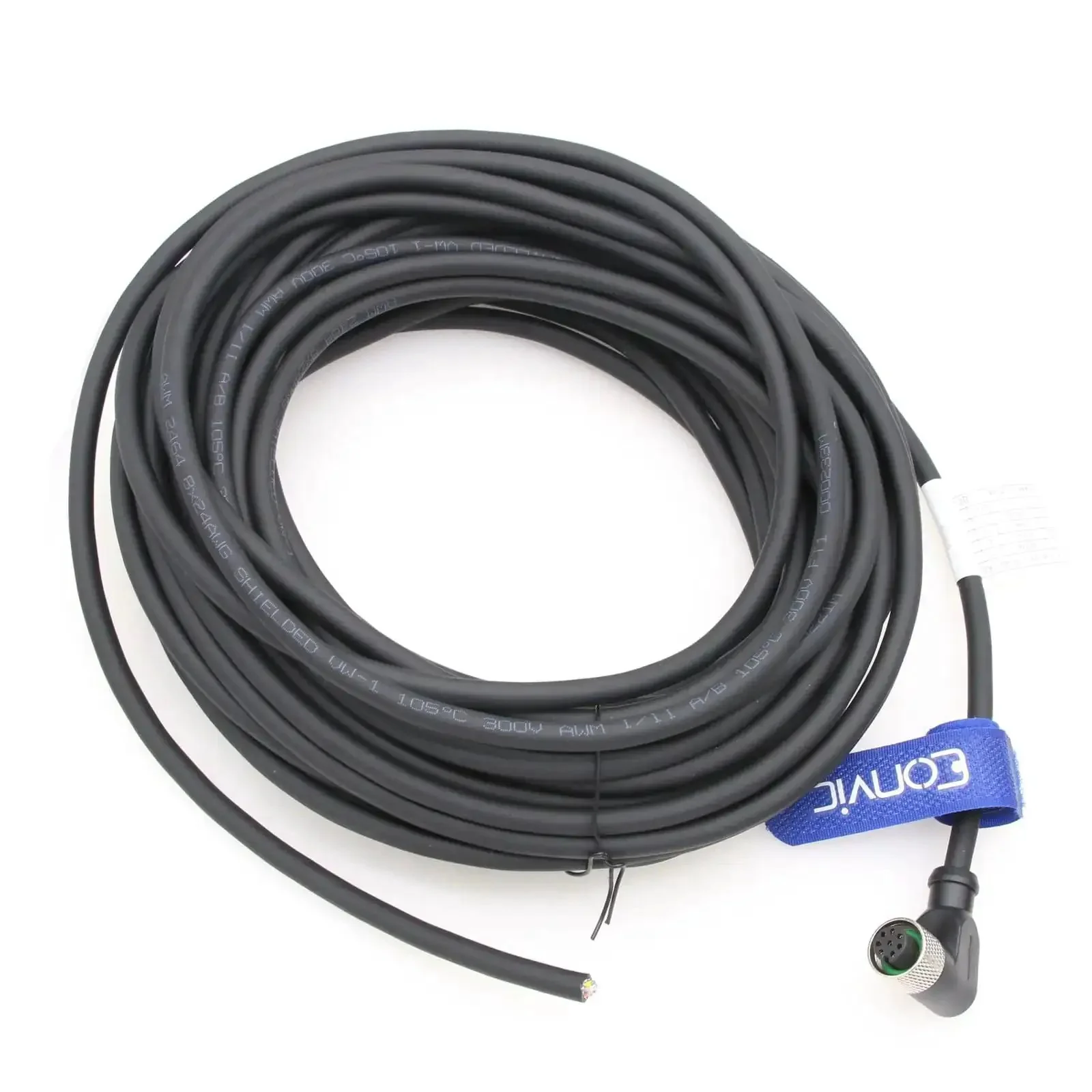 Right Angle M12 8 Pin A Code Female Industrial Sensor Connector With Shielded Waterproof Aviation Cable 10m Anti Vibration Corrosion Resistant Socket For Tough Factory Automation And Equipment - Image 3