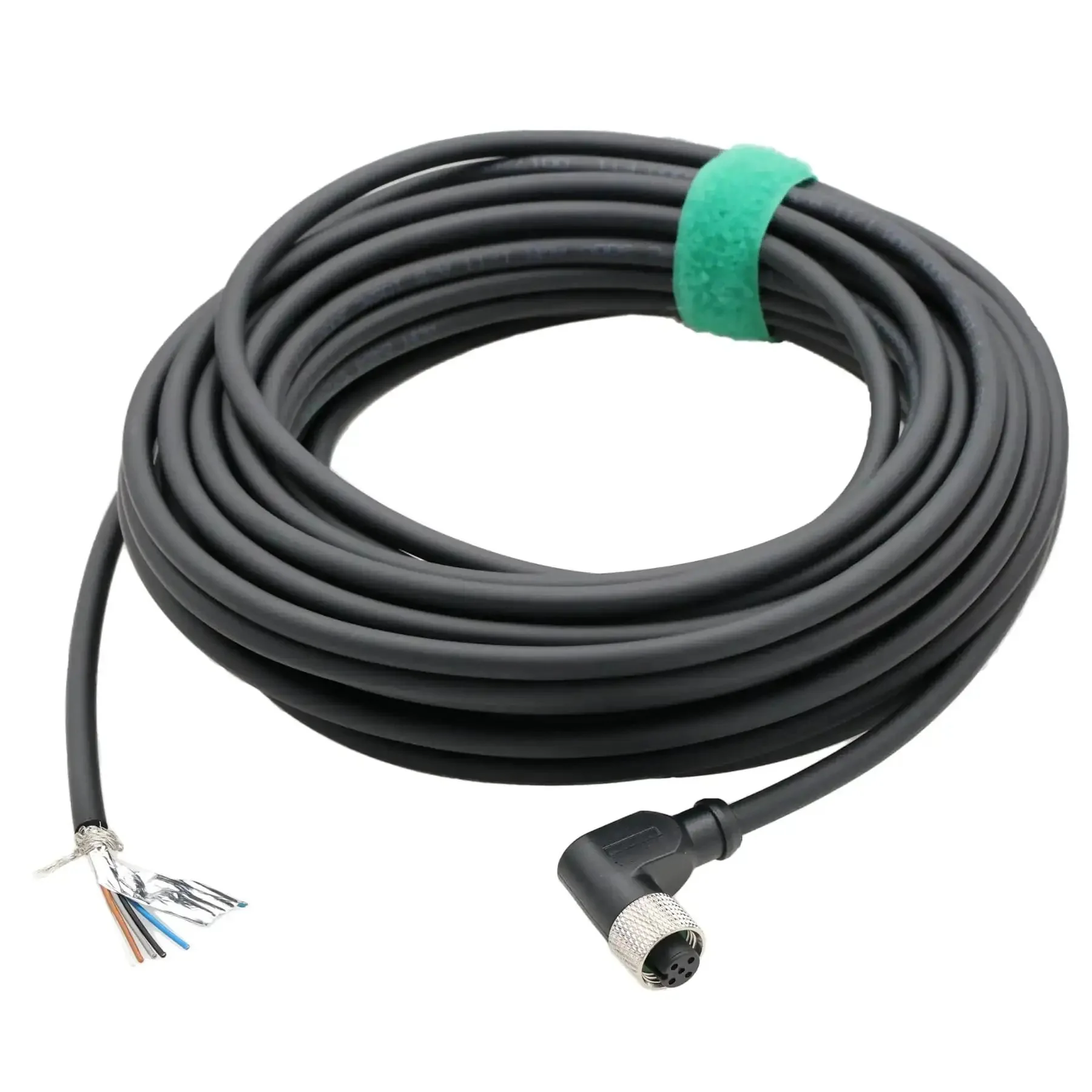 Right Angle M12 A-Coded 5 Pin Female Sensor Cable for Industrial Automation, Built Tough and Flexible 3m Lead with Bare Wire Leads for Actuator, Camera, DeviceNet, CANopen, IO-Link, Profibus - Image 2