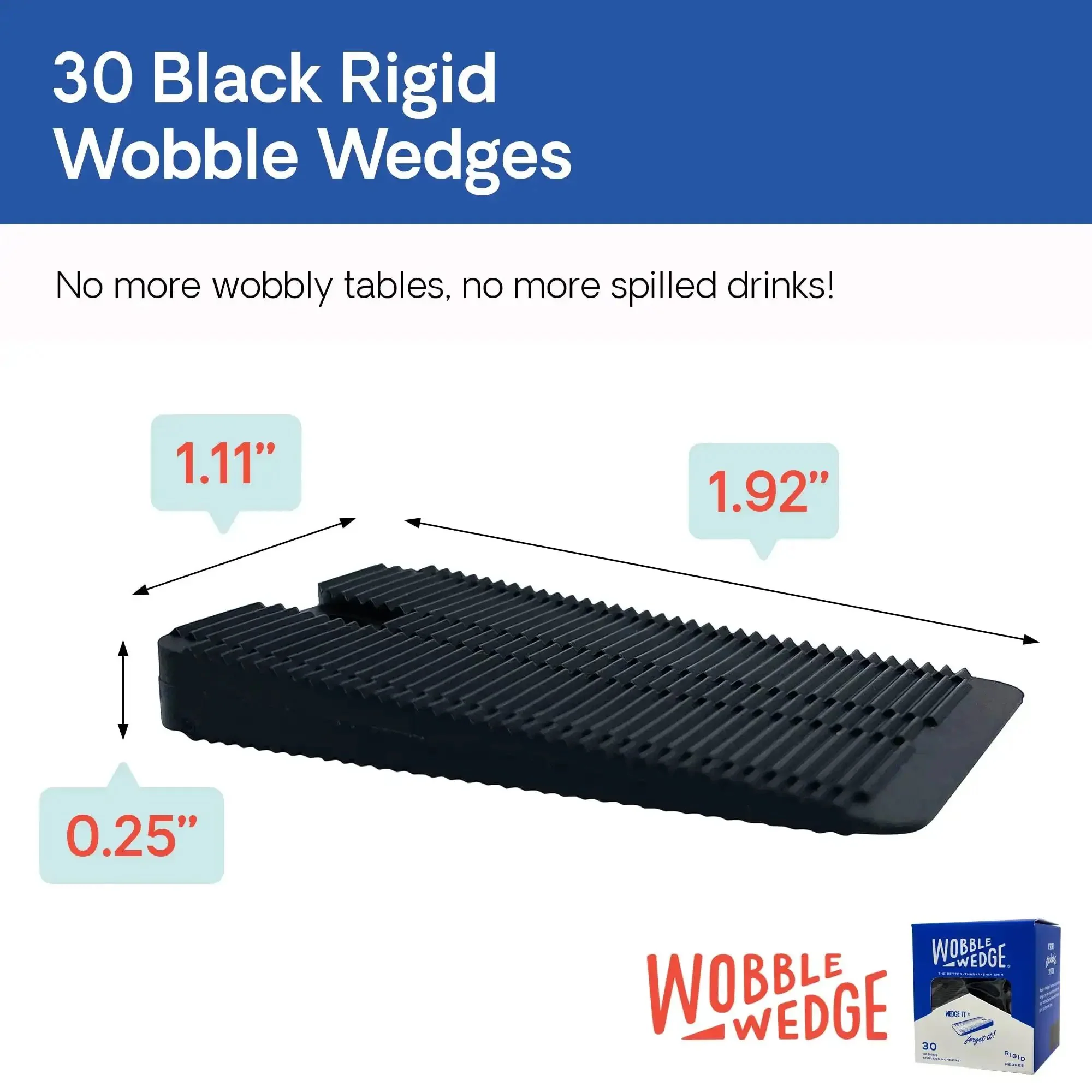 Rigid Black Plastic Shim Wedges For DIY Home Improvement And Furniture Leveling Versatile Spacers That Fix Wobbly Tables Beds Desks Toilets Cabinets And More Easy Install Made In USA 30 Pack - Image 9