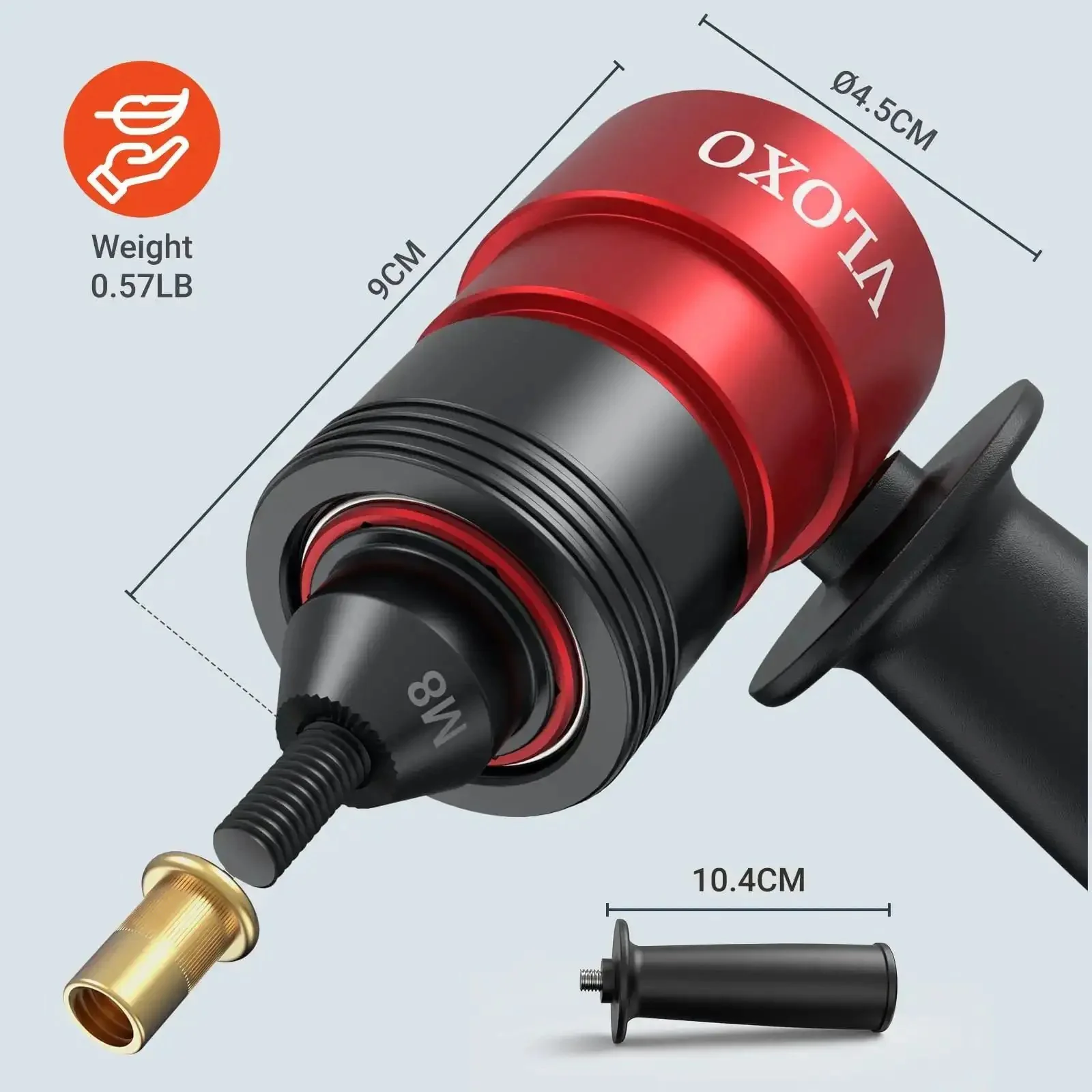 Rivet Nut Drill Adapter Kit For Electric Drills, Upgraded Pro Rivet Gun Set With 13 Iron Heads And 245Pcs Rivnuts, Case Included, Turns Any Drill Into A Heavy Duty Nut Riveter For Fast, Reliable Hardware Projects - Image 3