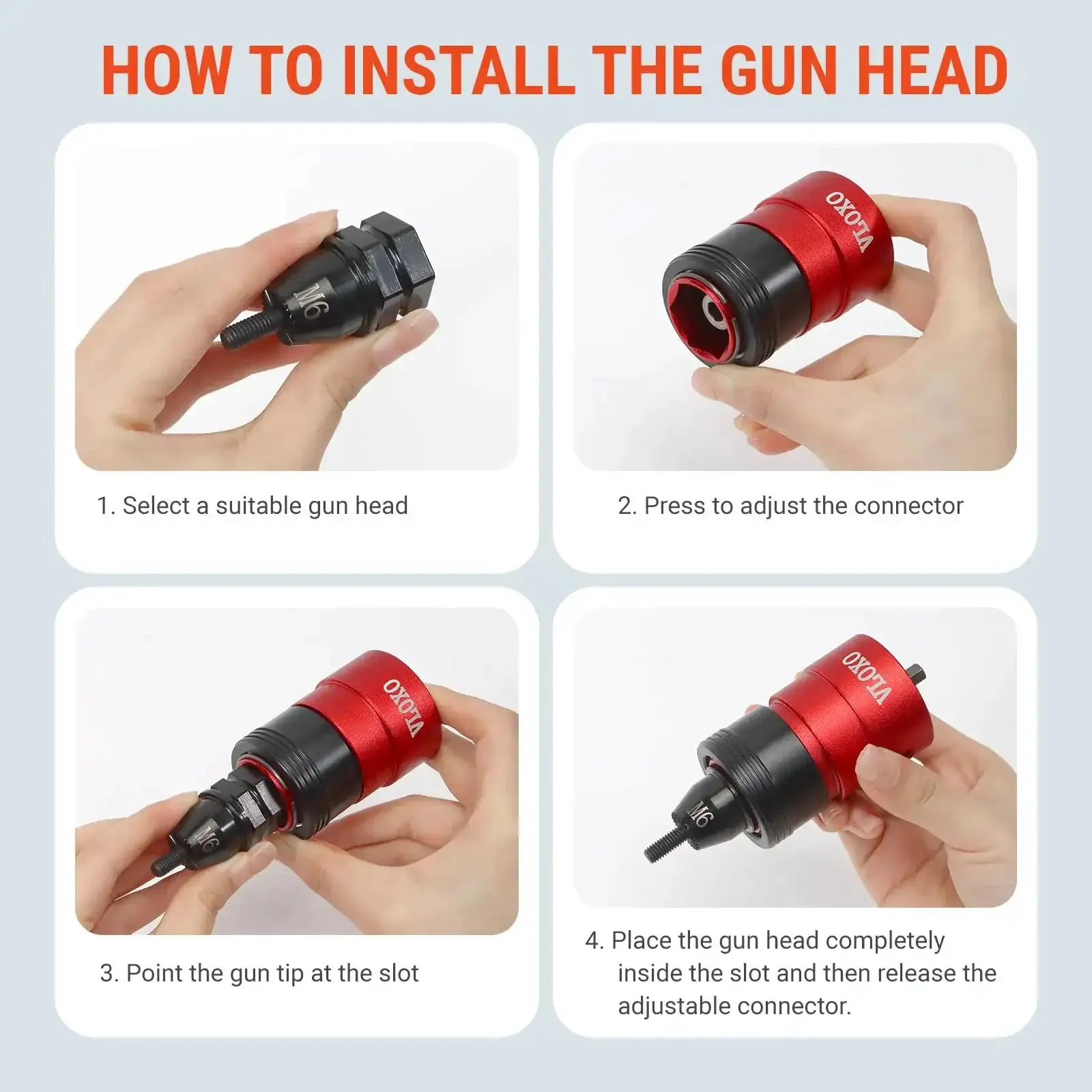 Rivet Nut Drill Adapter Kit For Electric Drills, Upgraded Pro Rivet Gun Set With 13 Iron Heads And 245Pcs Rivnuts, Case Included, Turns Any Drill Into A Heavy Duty Nut Riveter For Fast, Reliable Hardware Projects - Image 5