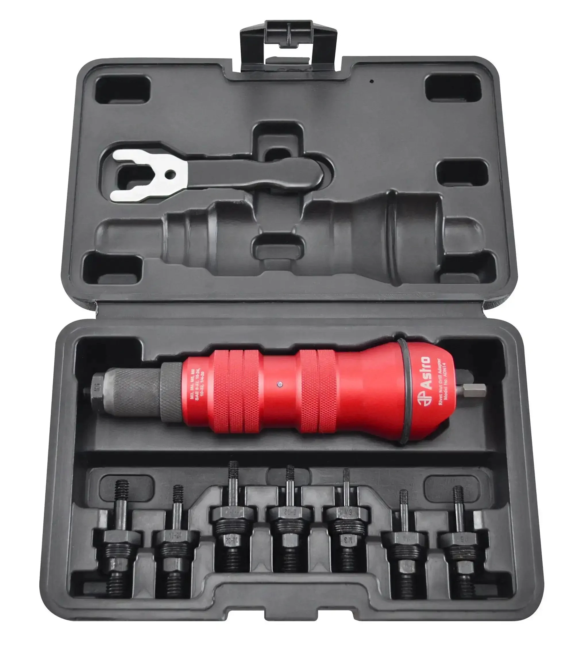 Rivet Nut Drill Adapter Kit Turns Any Drill Into A Power Rivet Nut Setter With 8 Mandrels And Nosepieces In Metric And SAE M3 M4 M5 M6 8-32 10-32 10-24 1/4-20 For Quick Low Wear Riveting - Image 5