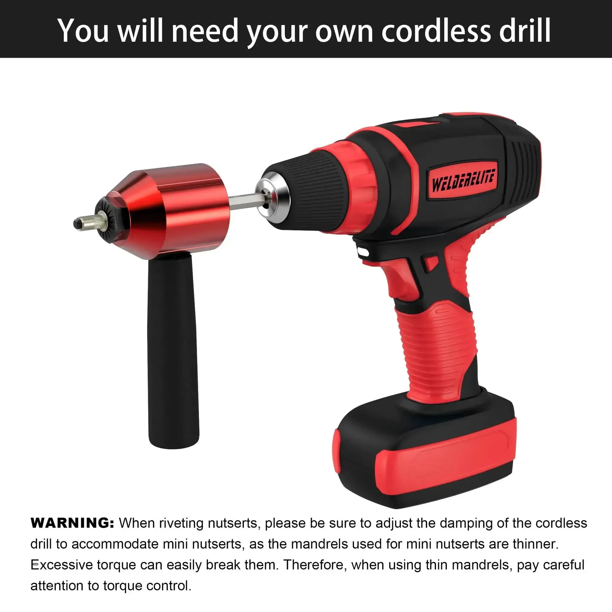 Rivet Nut Drill Adapter Kit With 290 Rivet Nuts And 13 Mandrels Converts Any Drill Into Quick Pro Grade Rivet Nut Insertion Includes Metric M3 M4 M5 M6 M8 M10 And Inch Sizes 4-32 8-32 10-24 10-32 1/4-20 - Image 2