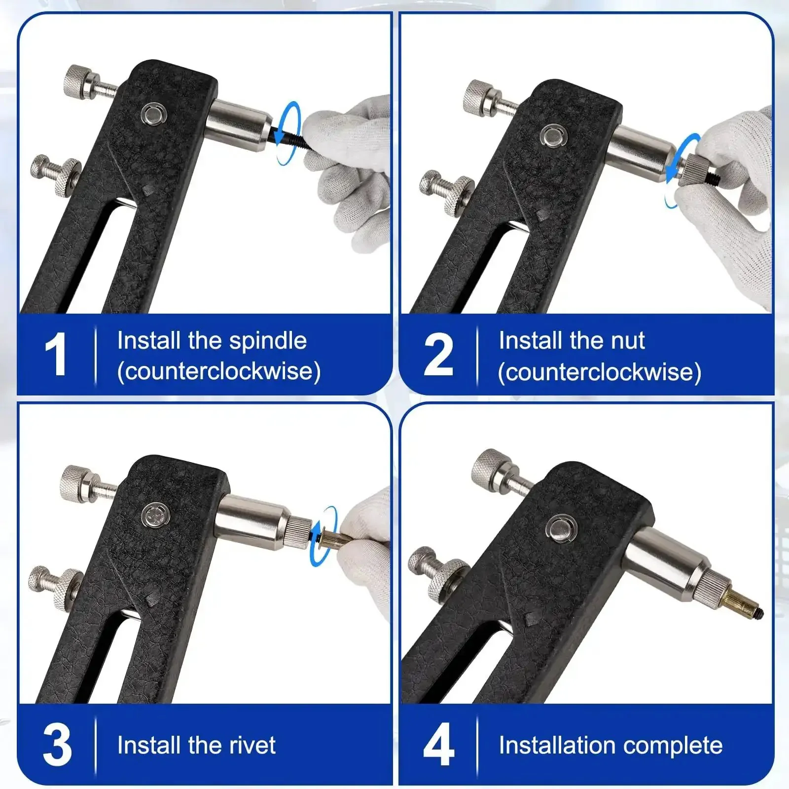 Rivet Nut Tool Kit With 430 Piece Metric Rivnuts Set M3 M4 M5 M6 M8, Rivnut Gun For Decoration Furniture And Industrial Projects, All In One Assortment For Quick And Easy Fastening And Repair - Image 7