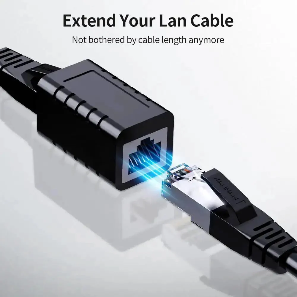 RJ45 Female To Female Ethernet Coupler In Line Patch Cord Extender Supports Cat7 Cat6 Cat5e Cat5 Networks Black 2 Pack Plug And Play Easy Cable Extension For Home Office And Gaming Setup - Image 2