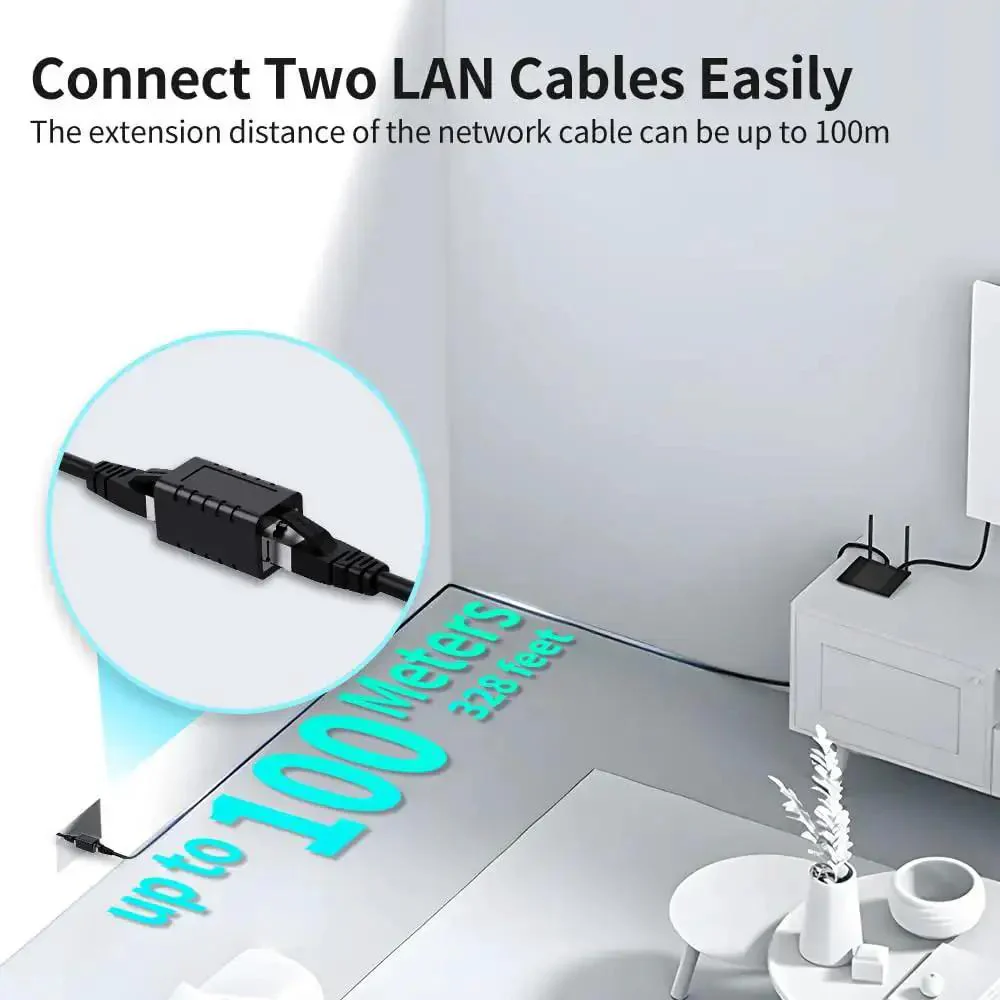 RJ45 Female To Female Ethernet Coupler In Line Patch Cord Extender Supports Cat7 Cat6 Cat5e Cat5 Networks Black 2 Pack Plug And Play Easy Cable Extension For Home Office And Gaming Setup - Image 7