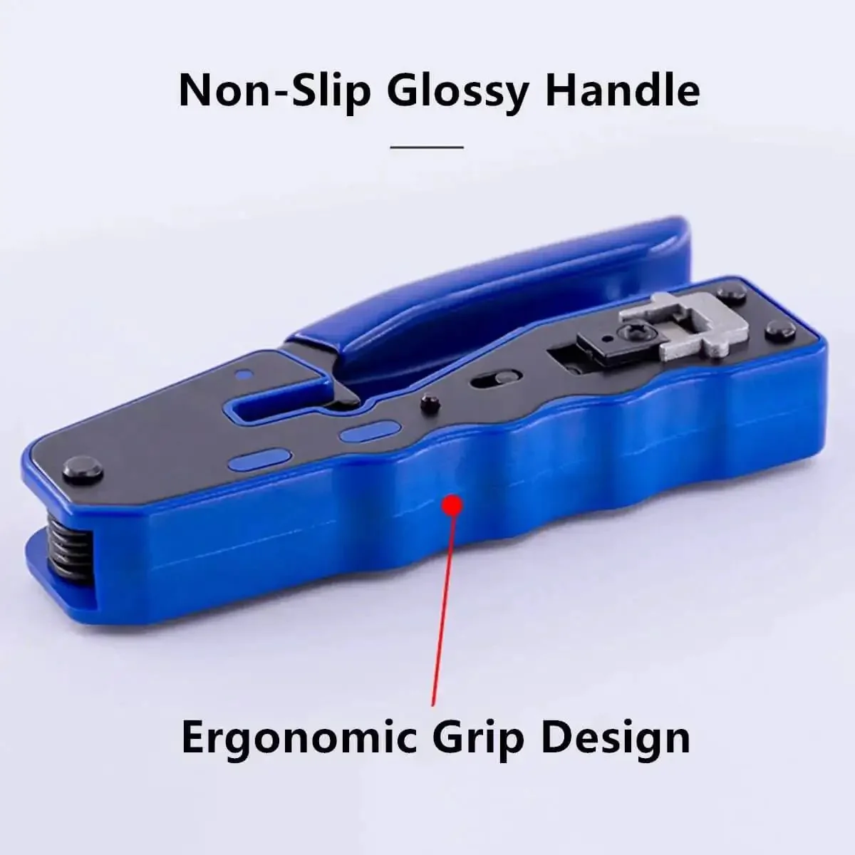 RJ45 Pass Through Crimp Tool For Cat5 Cat5e Cat6 Cat6a And Cat7 Shielded Mod Plugs 8P8C Built In Pass Through Blade Compact Design Easy Cable Termination For Fast Reliable Network Installations - Image 5