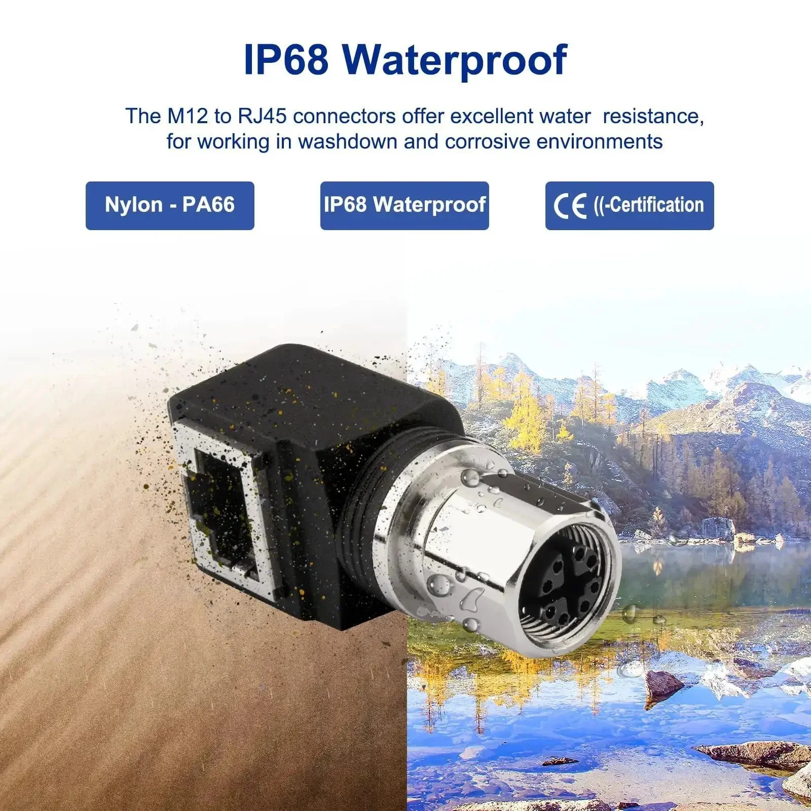 RJ45 To M12 X Coded 8 Pin Adapter 360 Degree Rotatable Shielded IP68 Industrial Ethernet Connector For Cat6a Cat5e 10Gbps High Speed Link M12 Female To RJ45 Female For Basler Cognex Cameras - Image 7