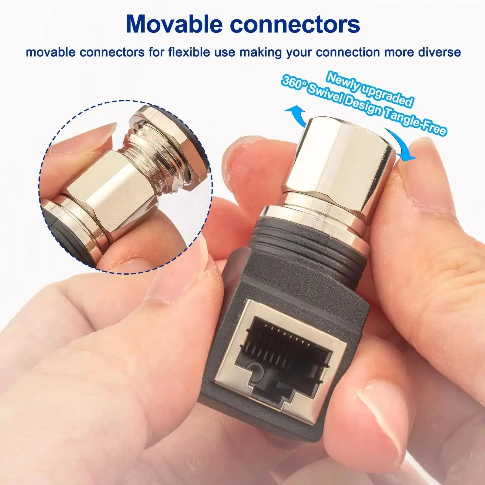 RJ45 To M12 X Coded 8 Pin Adapter 360 Degree Rotatable Shielded IP68 Industrial Ethernet Connector For Cat6a Cat5e 10Gbps High Speed Link M12 Female To RJ45 Female For Basler Cognex Cameras - Image 8