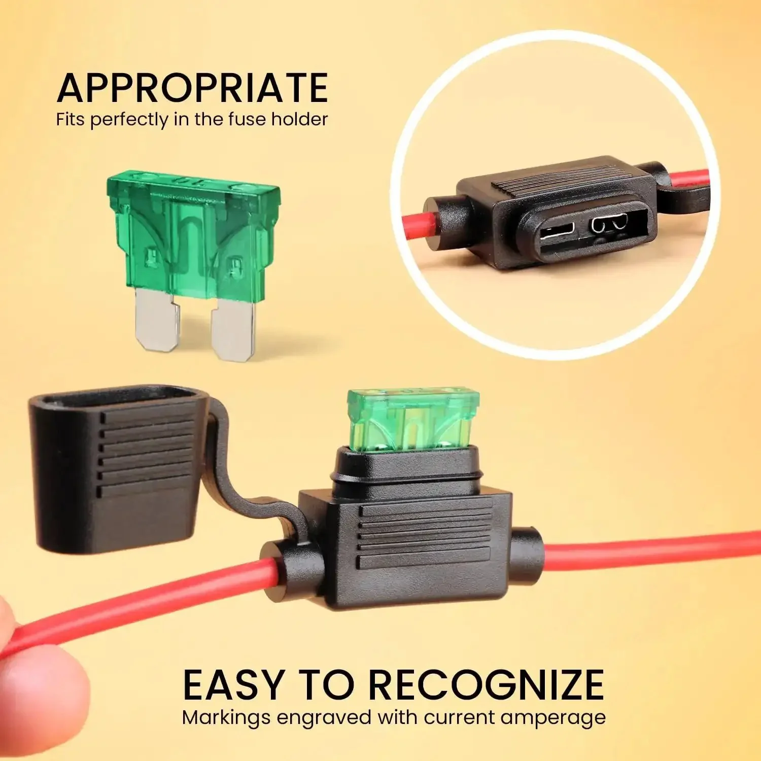 Road Ready Inline Fuse Holder Kit With 14 Gauge 2A To 40A ATC ATO Blade Fuses 5 Pack Includes 55 Car Fuses For Automotive Electrical Protection And Easy Install Today - Image 7